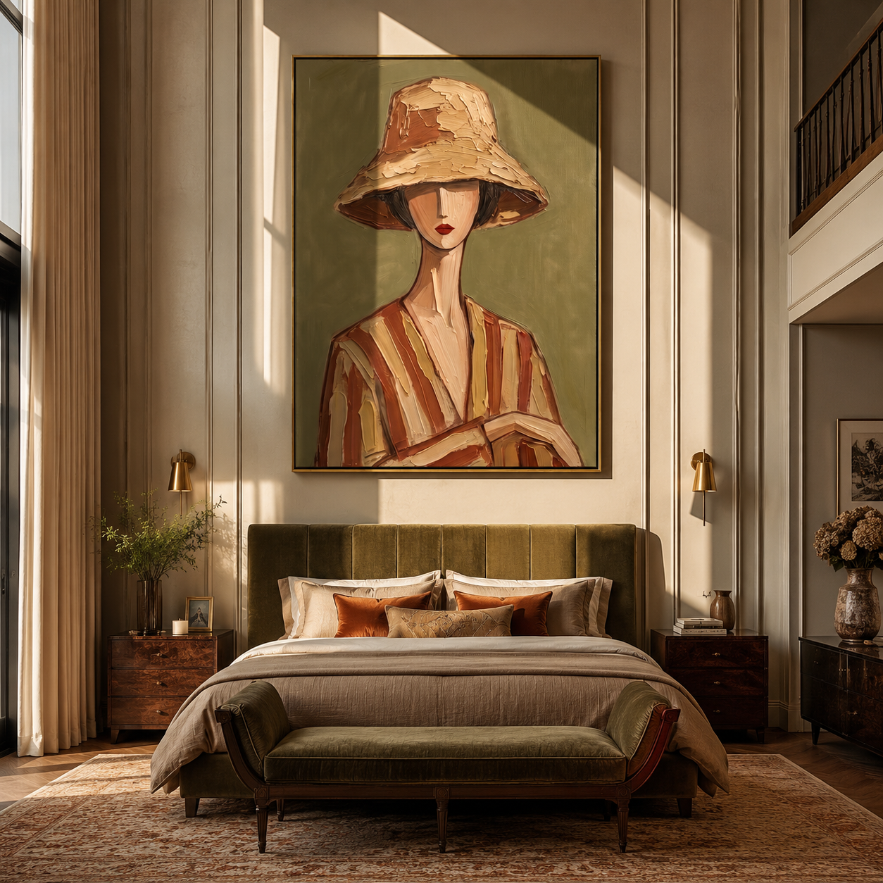 Clay Hat Holds Hands presented above a contemporary console
