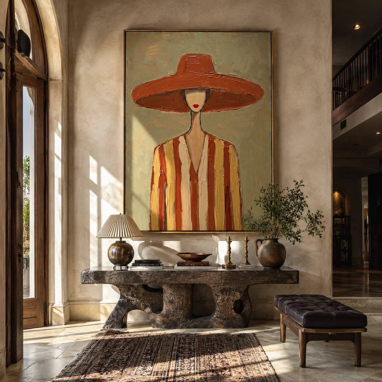 Coral Brim Meets Sage styled in a layered residential interior