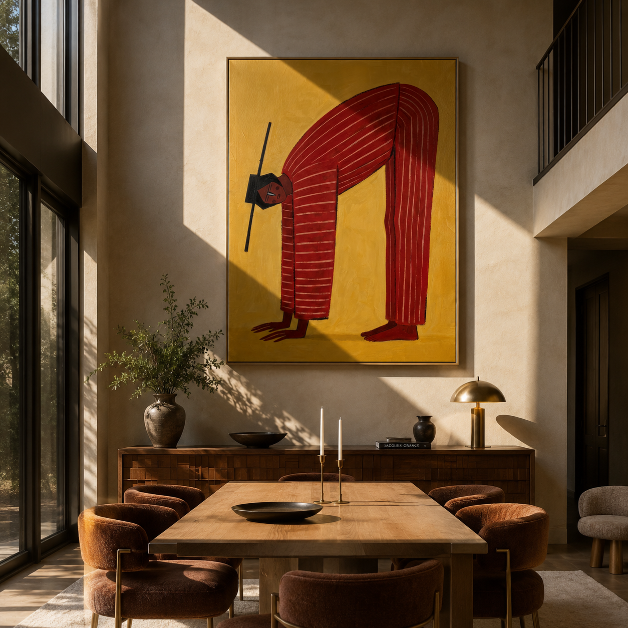 Red Arch through Gold displayed as a modern room focal point