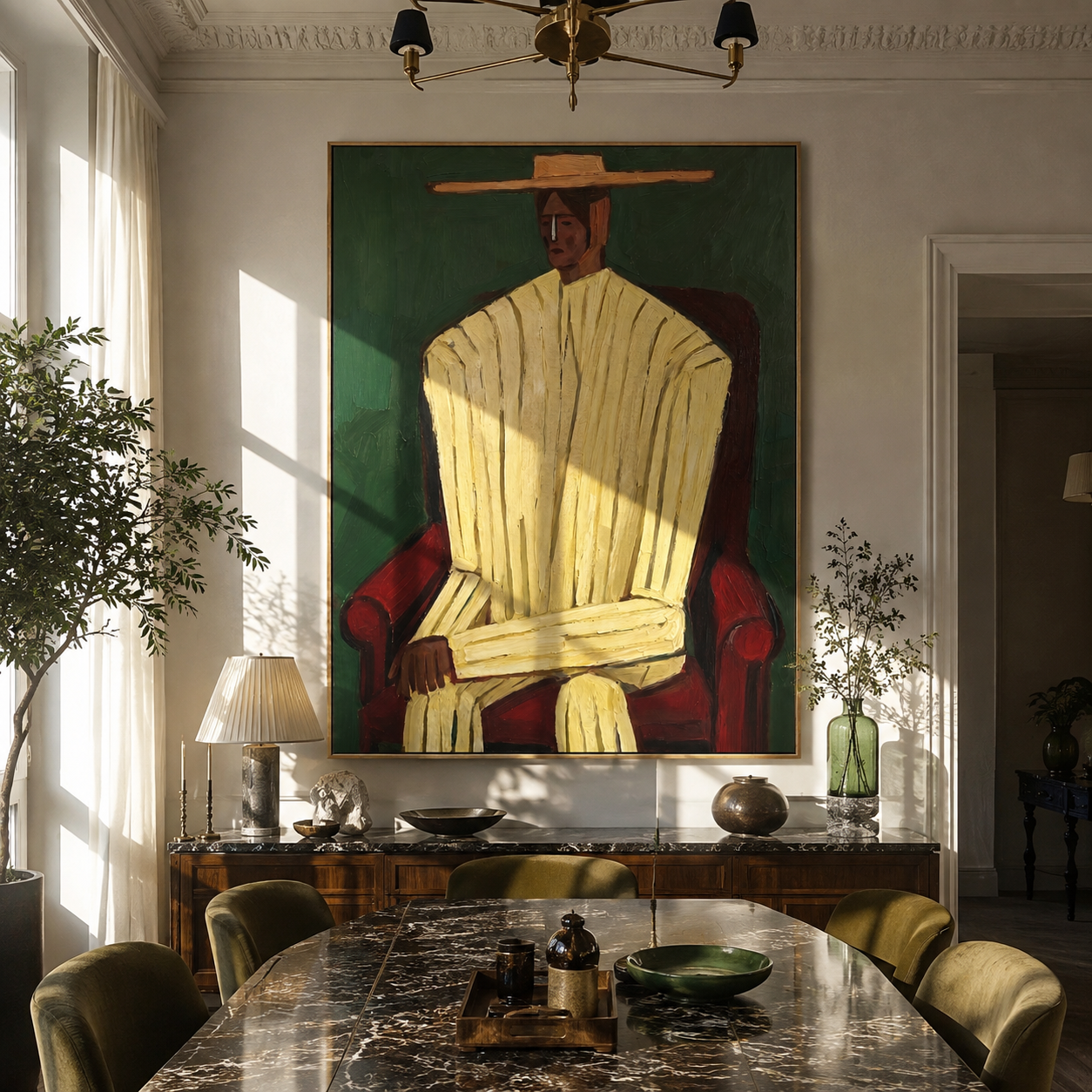 Ivory Robe Takes Chair displayed as a modern room focal point