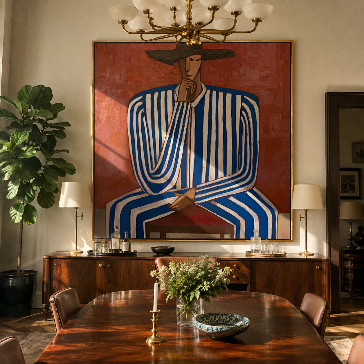 Cobalt Lines Take Chair displayed as a modern room focal point
