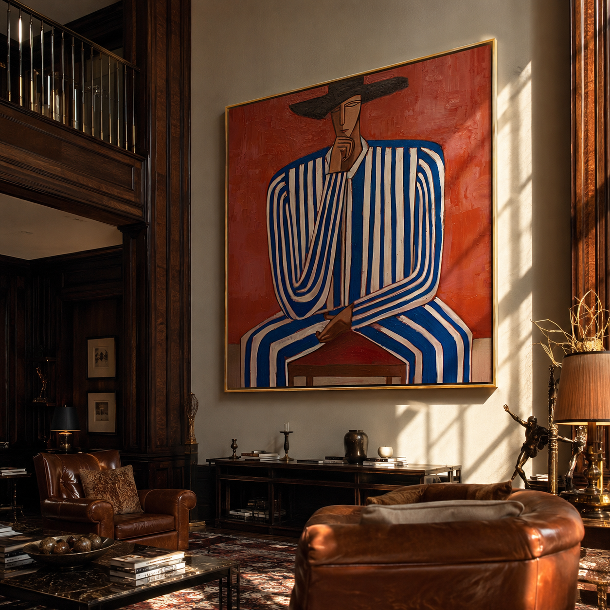 Cobalt Lines Take Chair styled in a layered residential interior