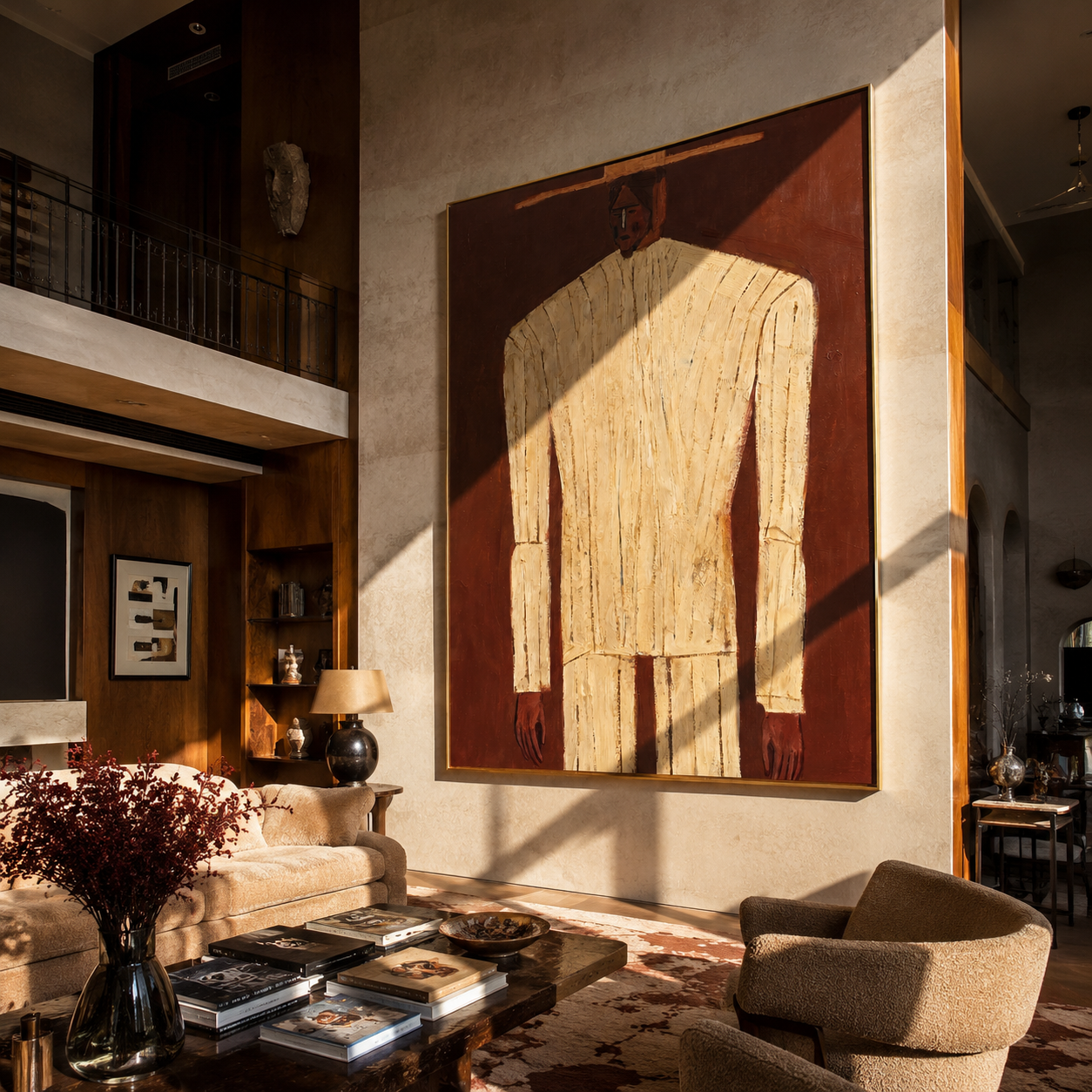 Ivory Column from Brown displayed in a warm contemporary interior
