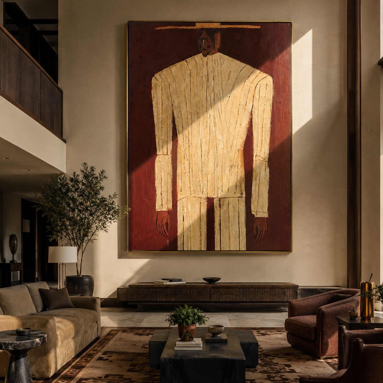 Ivory Column from Brown styled with neutral modern furnishings