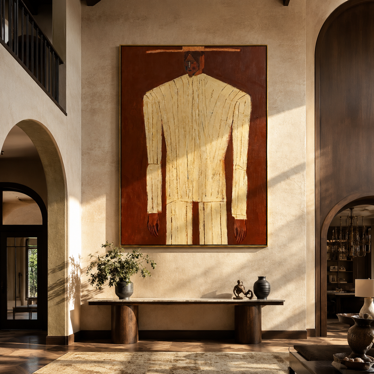Ivory Column from Brown presented above a contemporary console