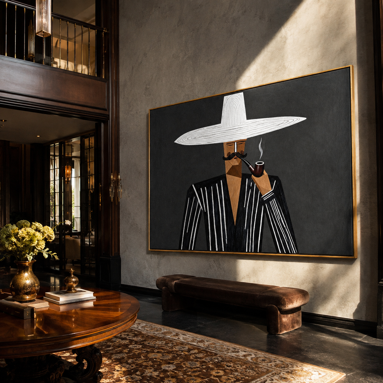 White Brim Smokes Midnight displayed as a modern room focal point