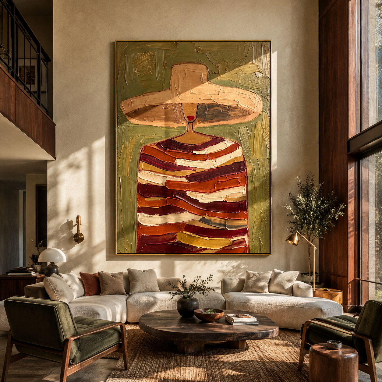 Rust Bands Carry Glass styled in a layered residential interior