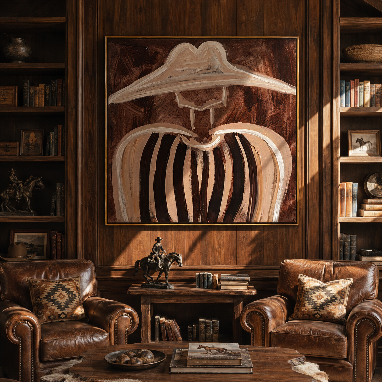 Pale Brim Softens Lines displayed as a modern room focal point