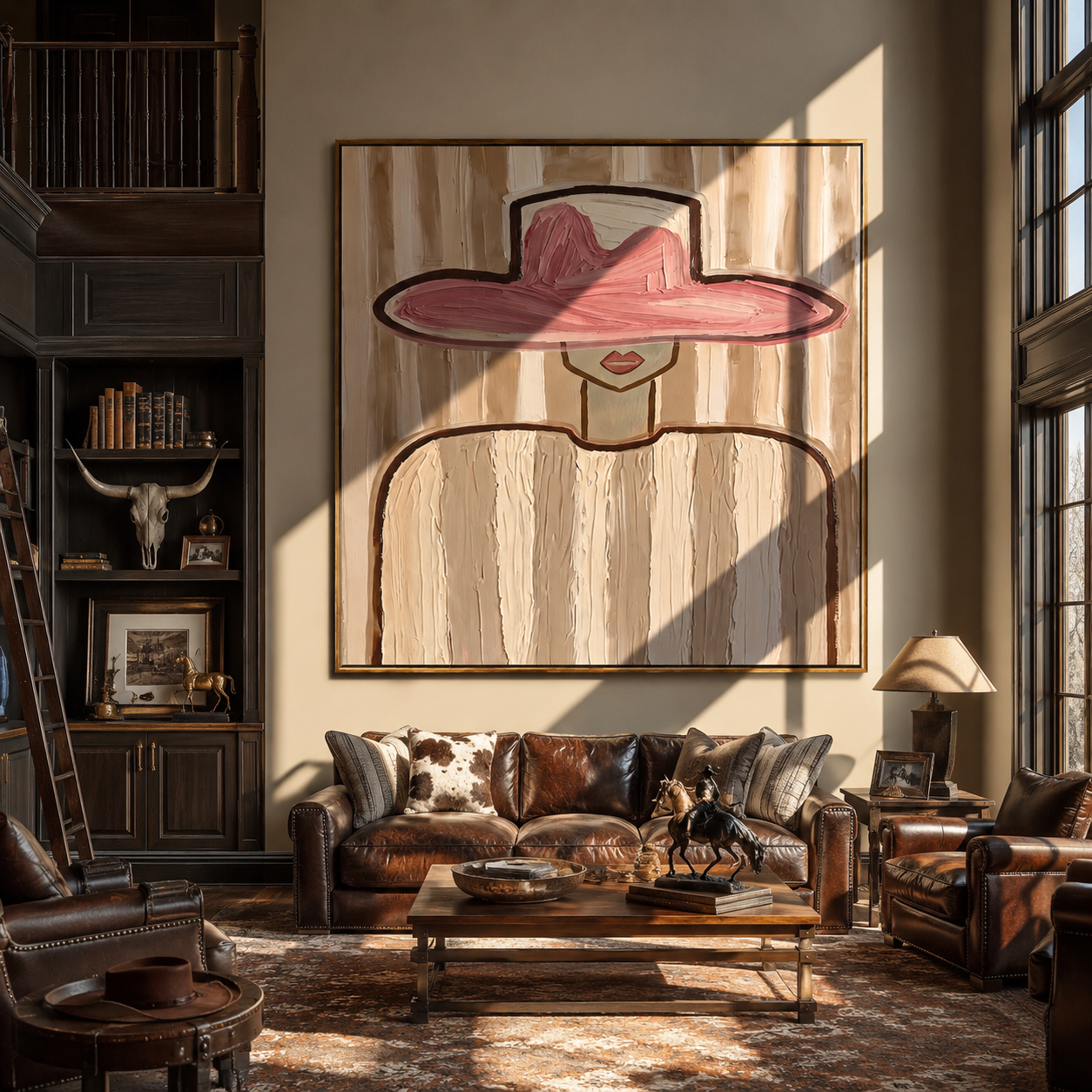 Rose Brim over Ivory displayed in a warm contemporary interior