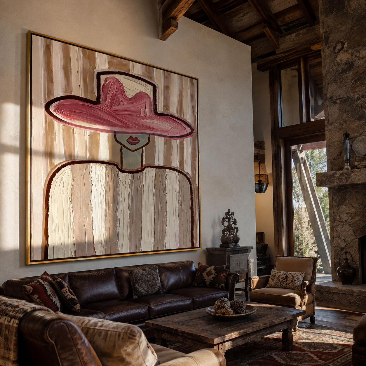 Rose Brim over Ivory styled with neutral modern furnishings