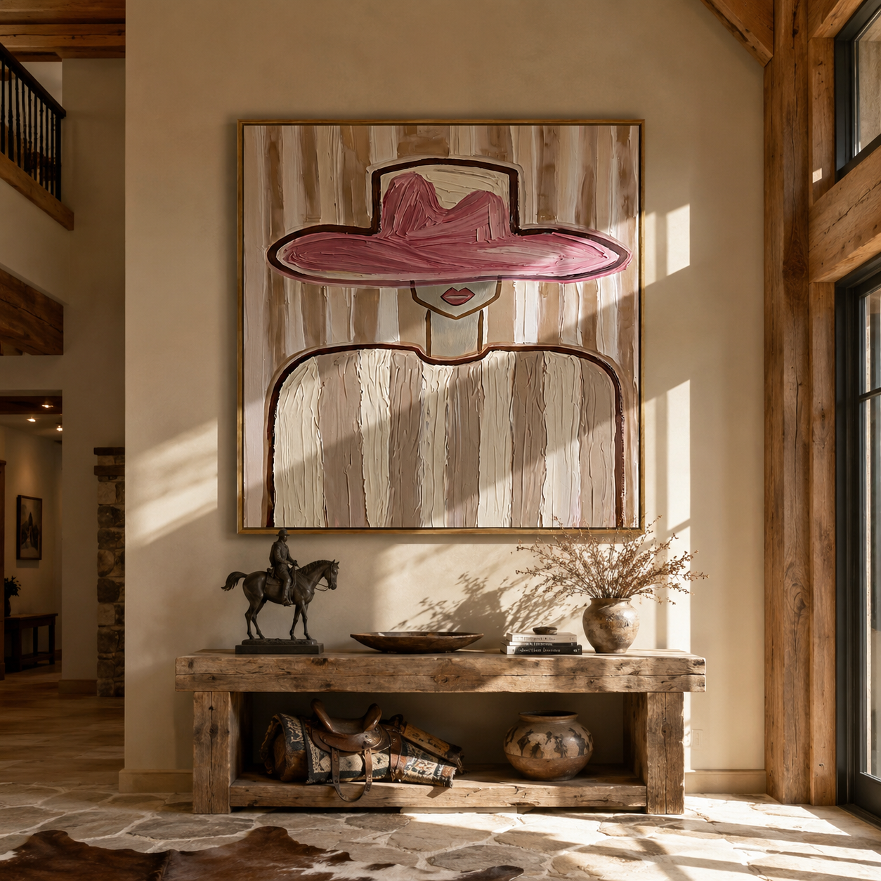 Rose Brim over Ivory displayed as a modern room focal point