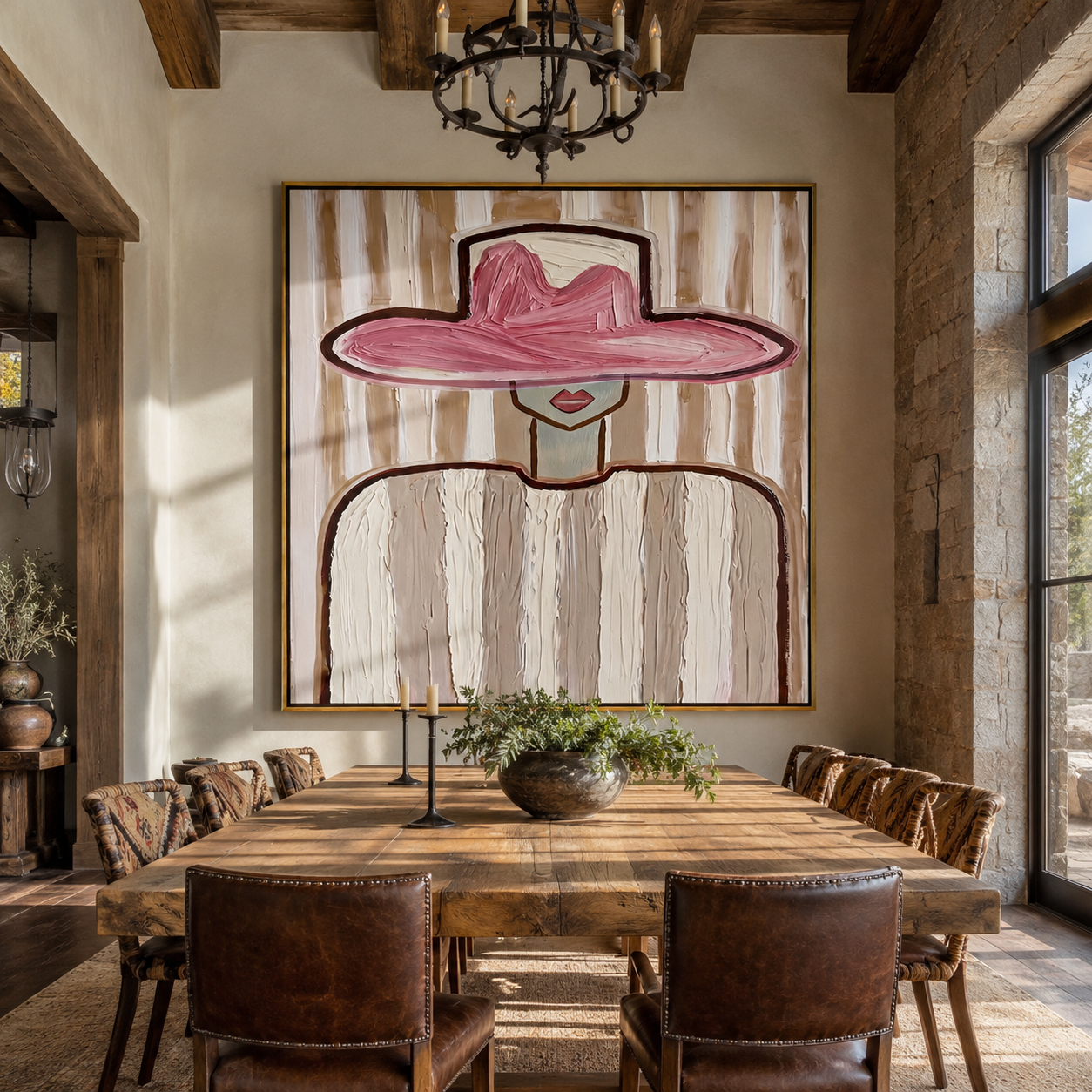 Rose Brim over Ivory styled in a layered residential interior