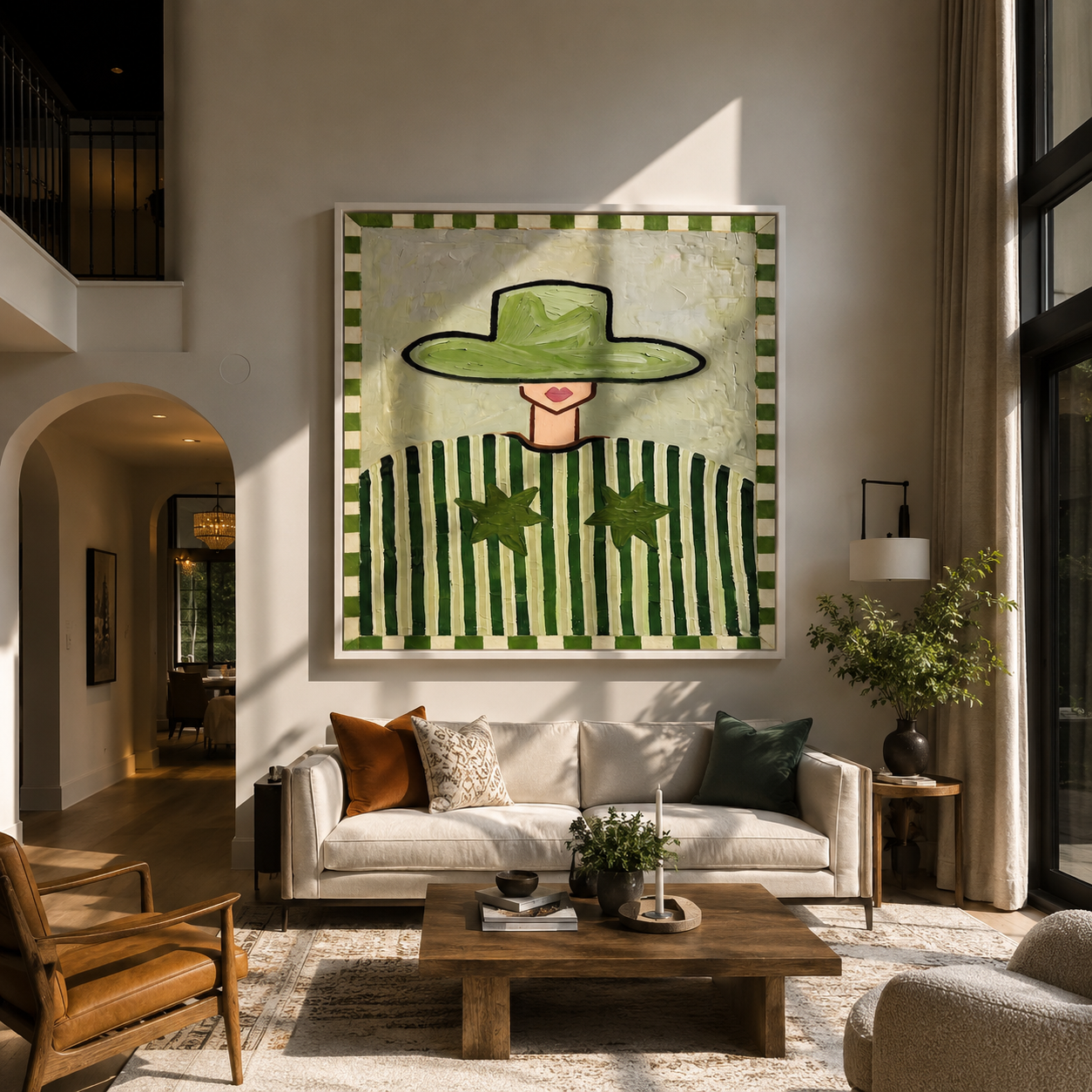 Green Brim Guards Stars styled in a layered residential interior