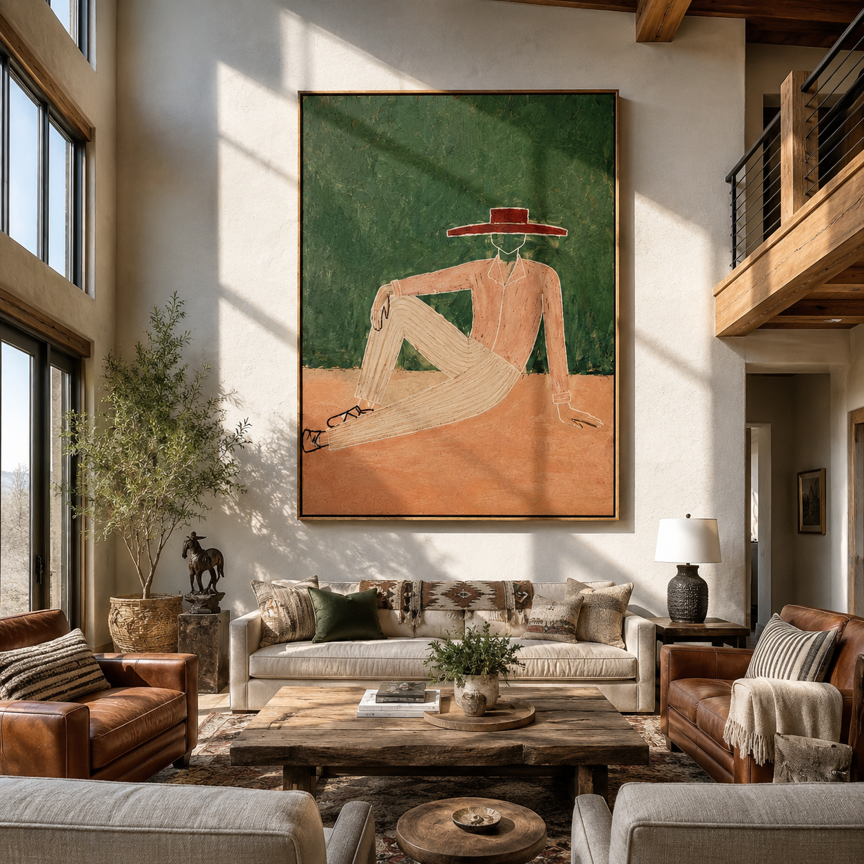 Red Brim in Forest displayed in a warm contemporary interior