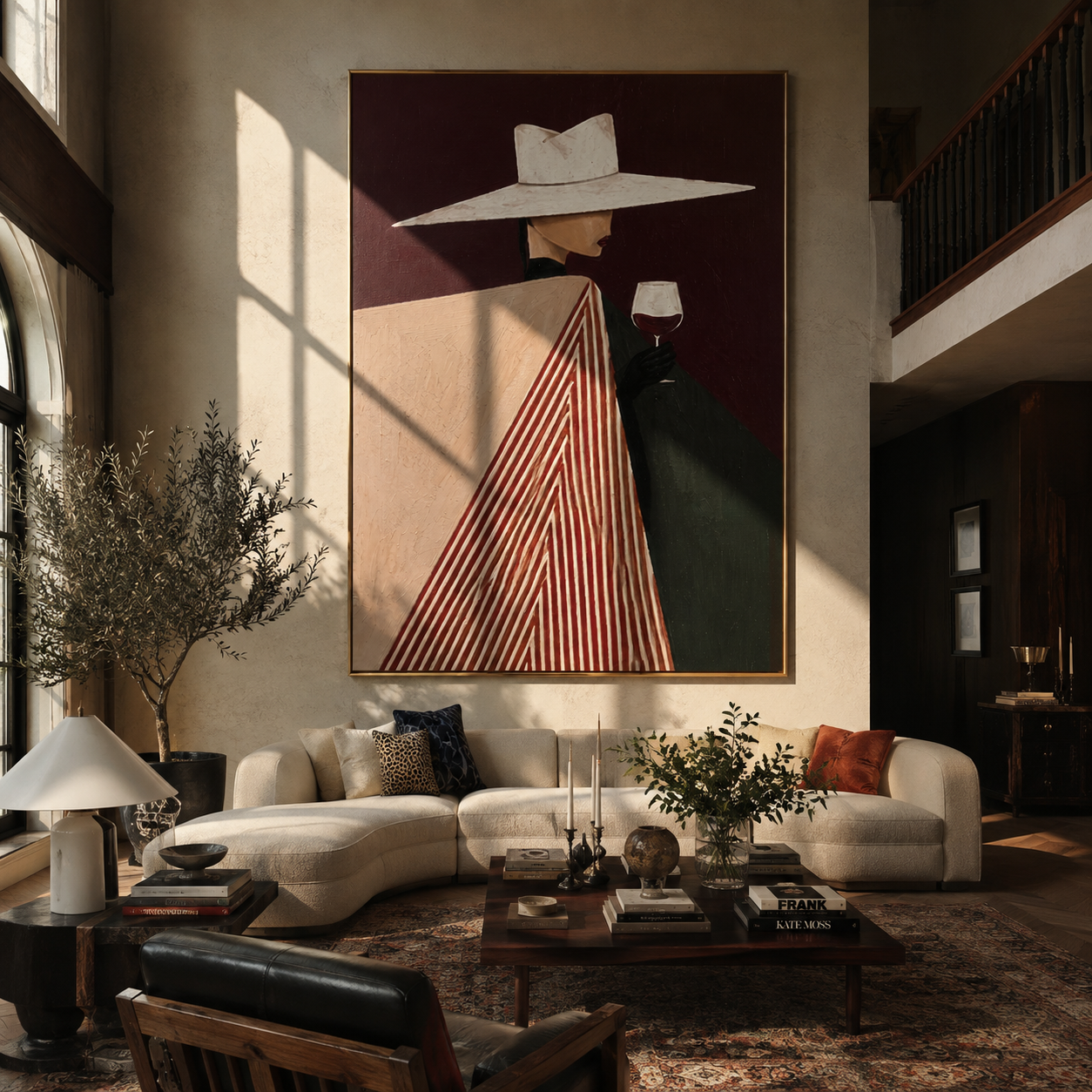 White Brim Meets Glass styled in a layered residential interior