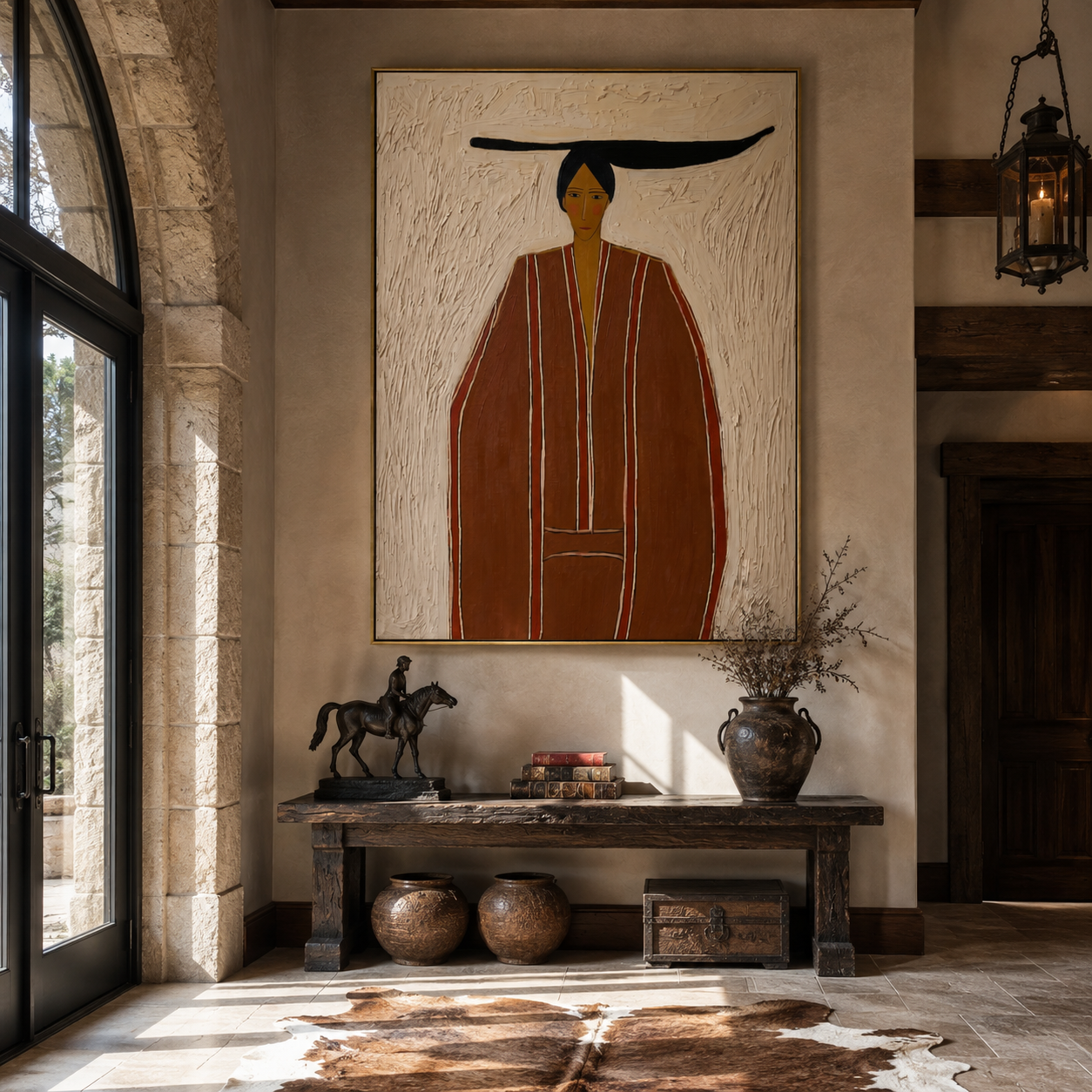 Rust Robe in White displayed in a warm contemporary interior