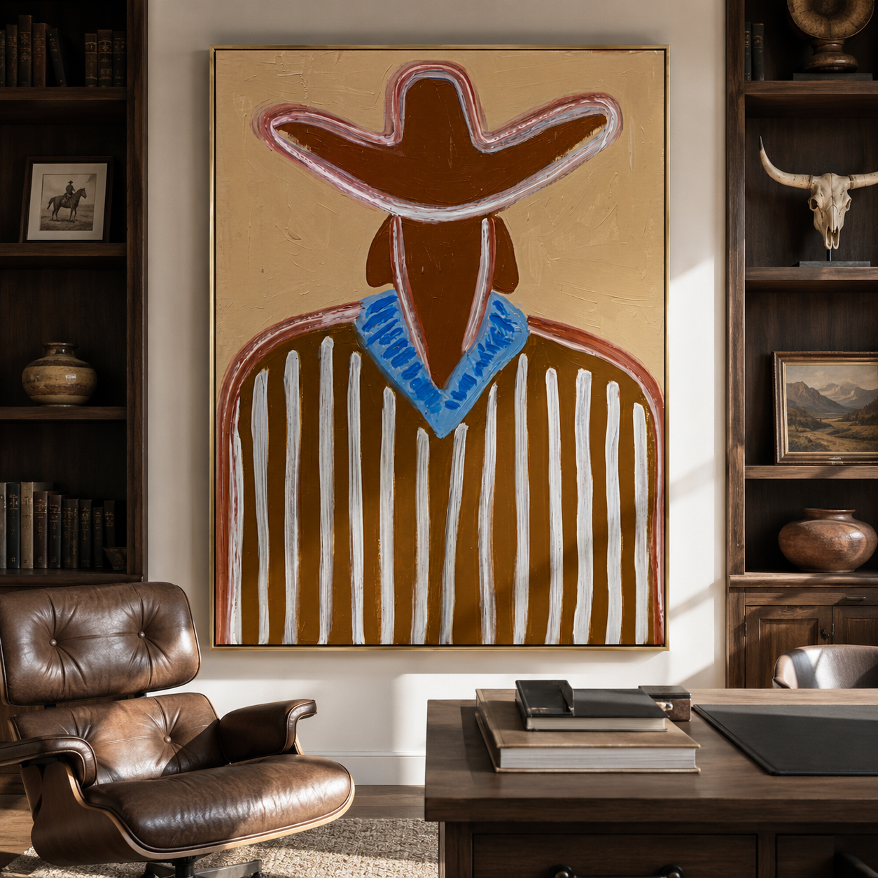 Blue Collar Brightens Brown displayed as a modern room focal point