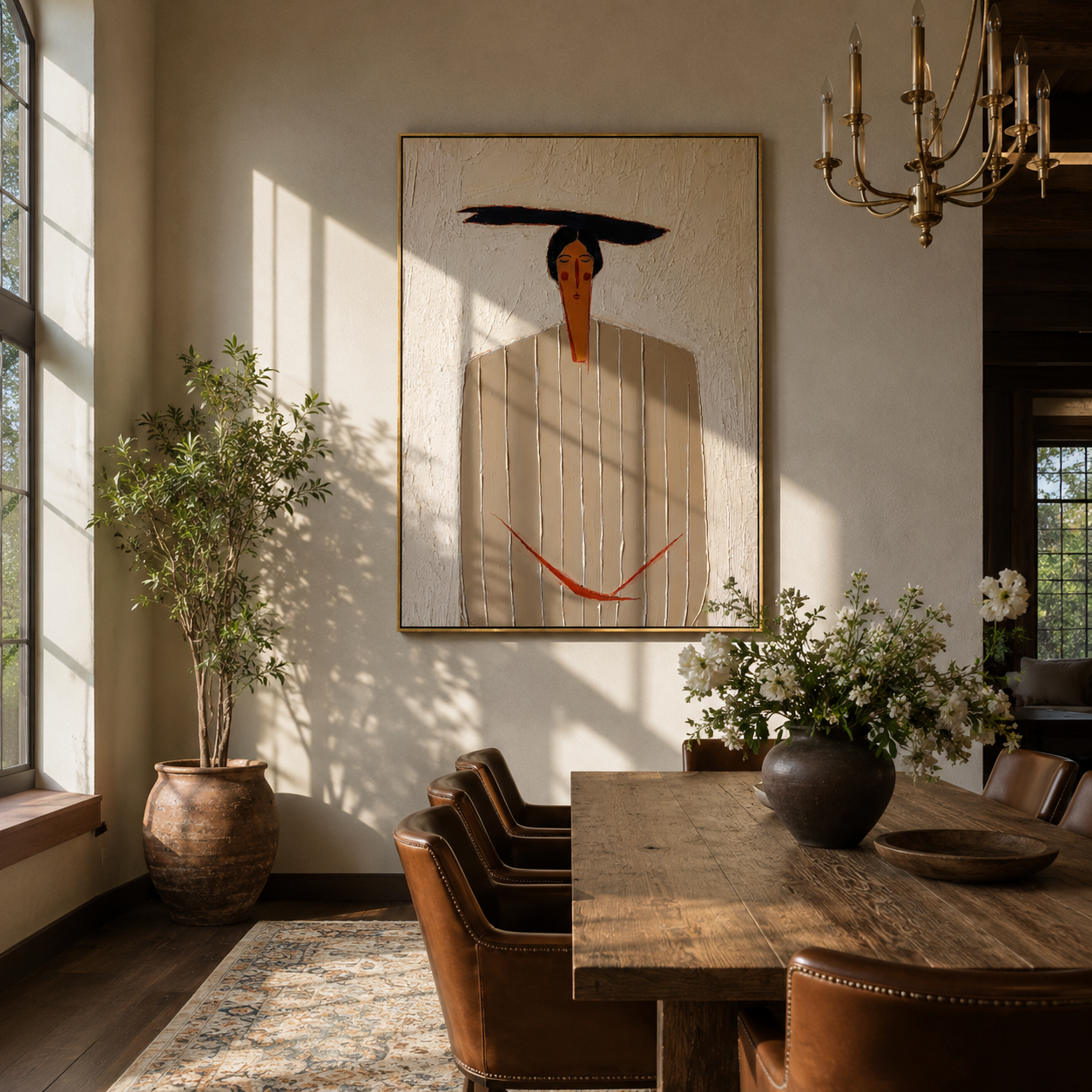 Ivory Lines Hold Cord presented above a contemporary console