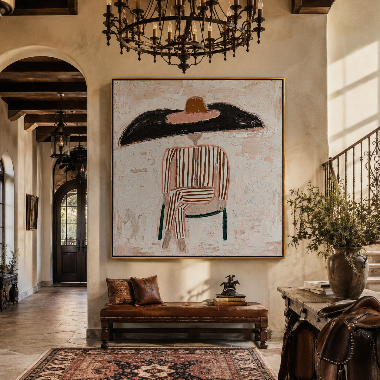 Black Brim on Lines styled with neutral modern furnishings