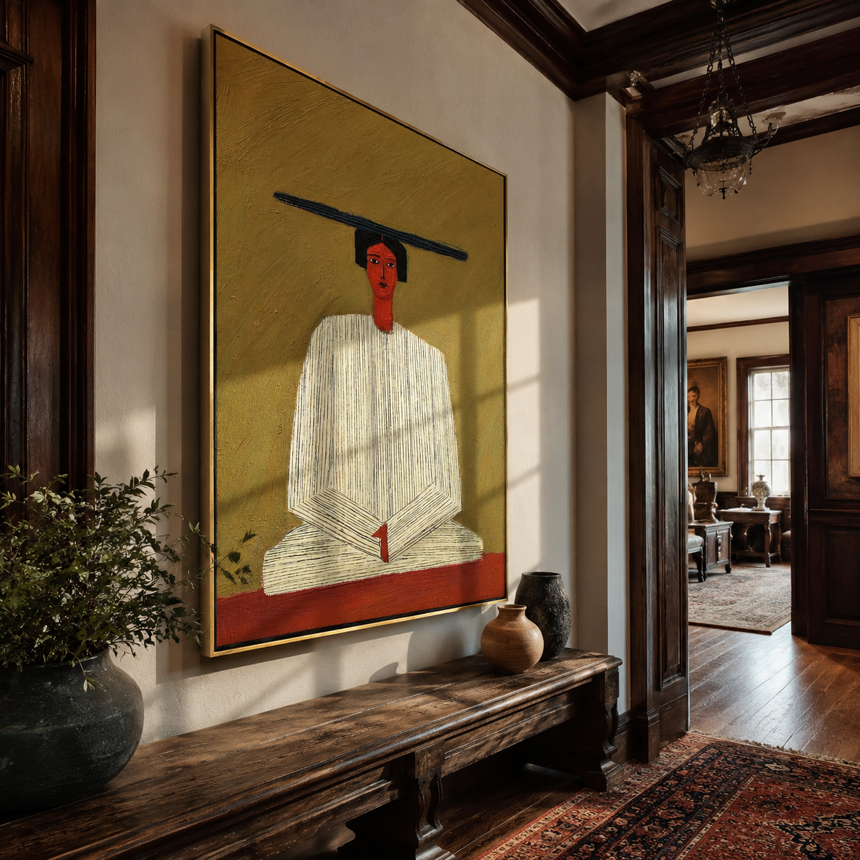 Ivory Hands in Olive styled in a layered residential interior