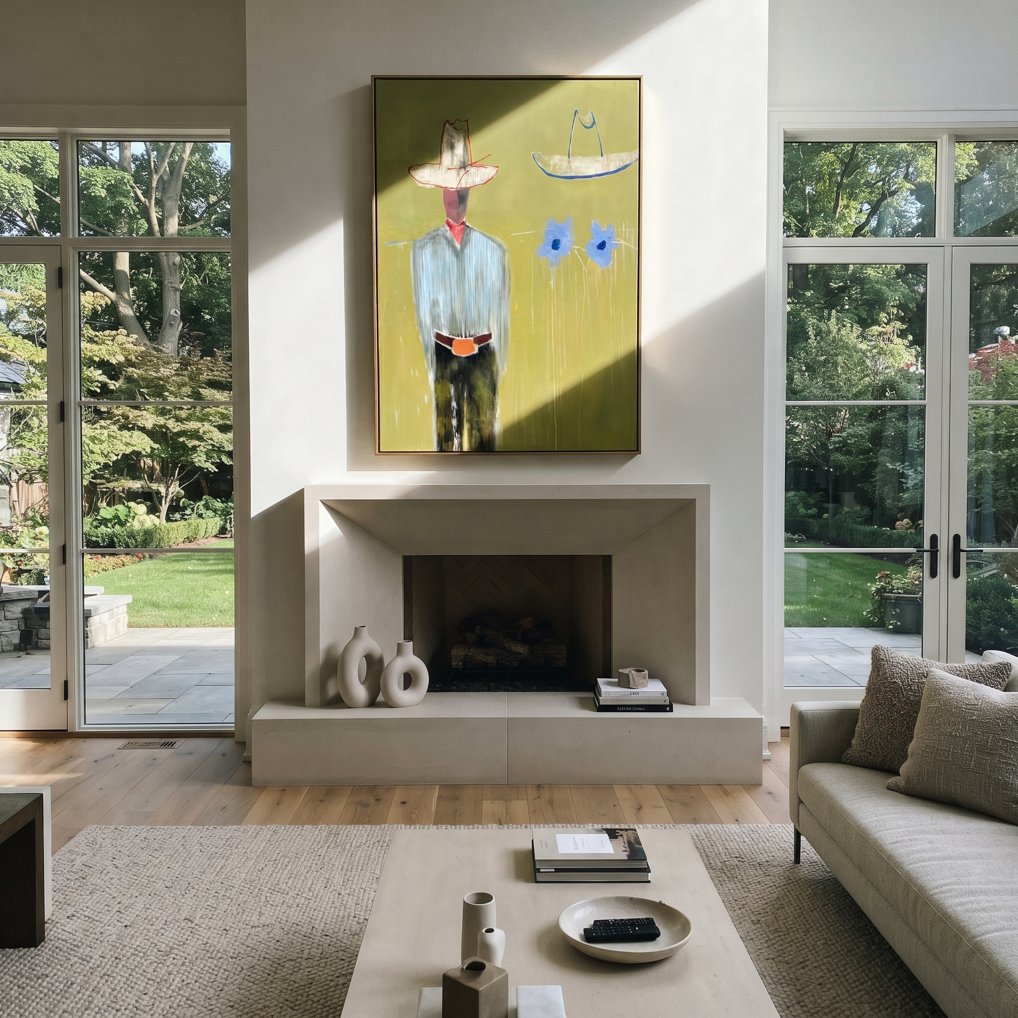 Blue Cats Guard Silence displayed as a modern room focal point