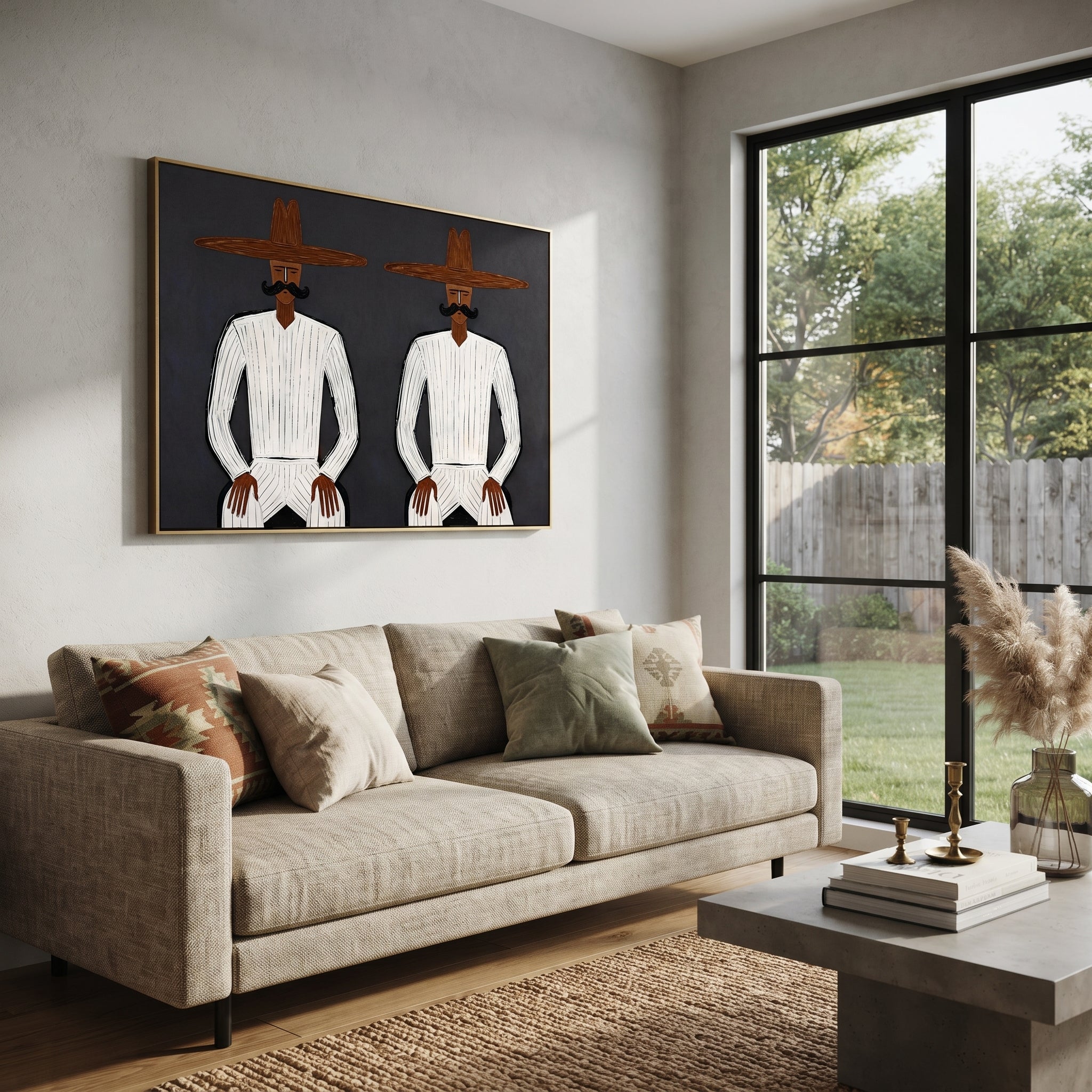 White Suits Mirror Stillness styled in a layered residential interior