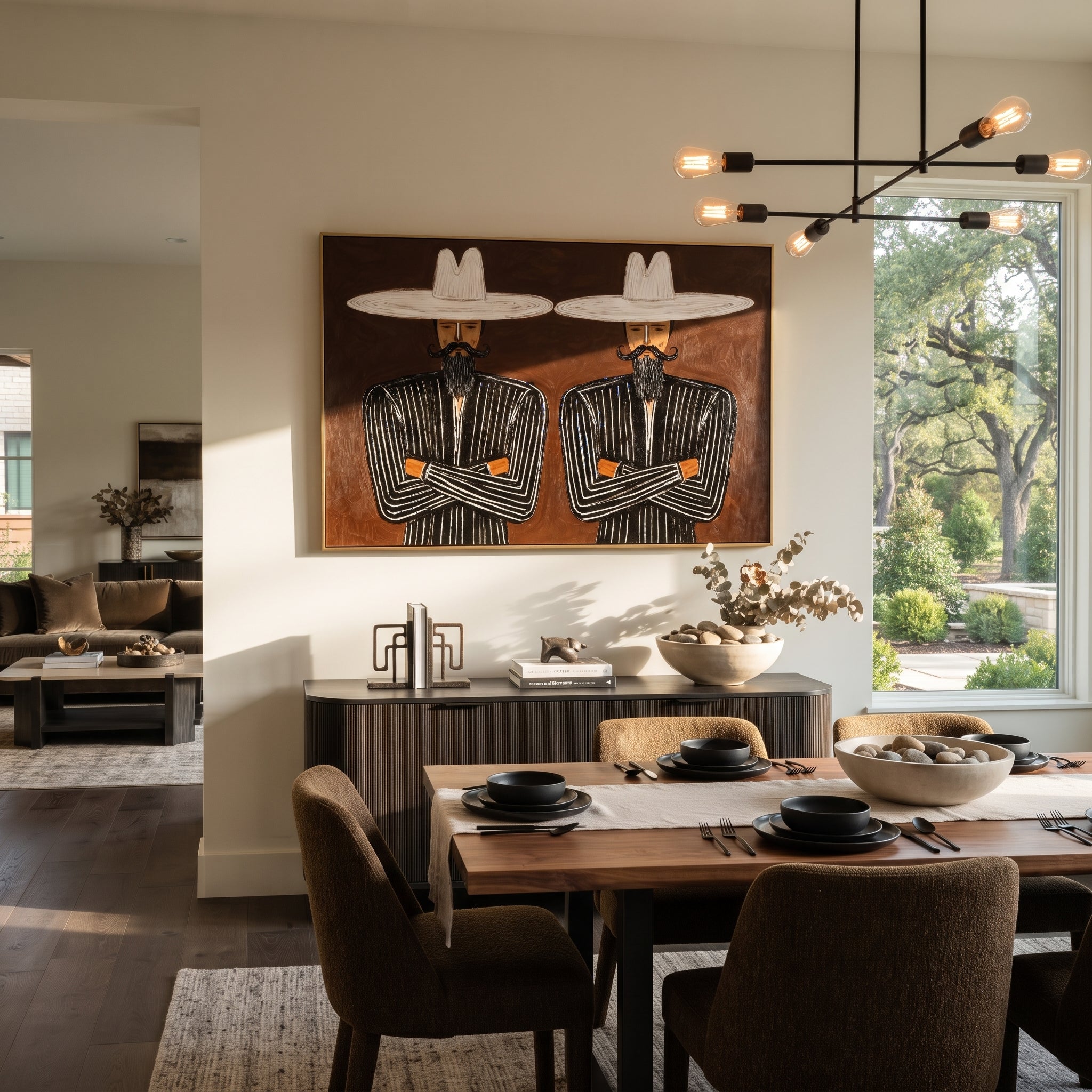 White Brims Guard Beards displayed in a warm contemporary interior