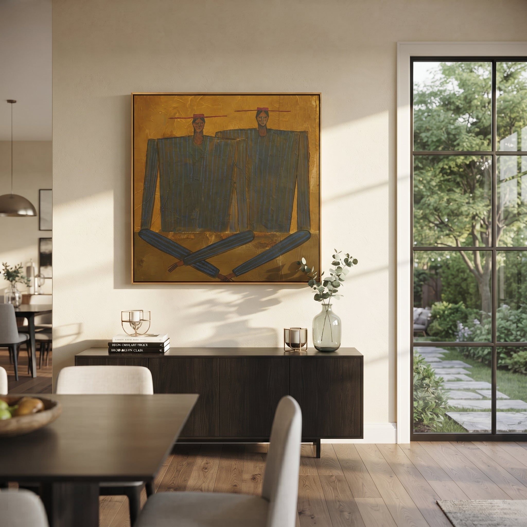 Dark Coats Cross Gold presented above a contemporary console