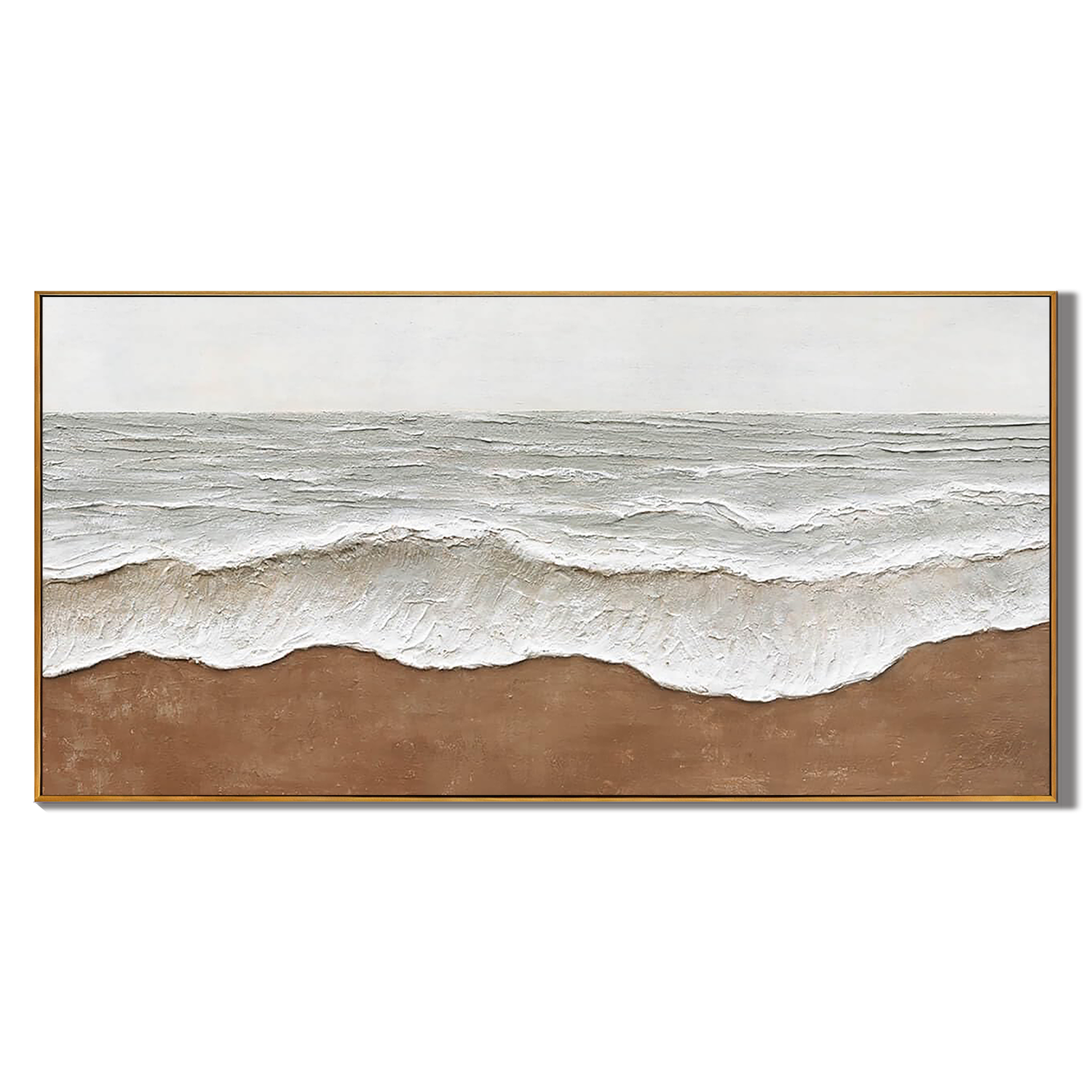 SANDY REACH: Plaster Texture Coastal Wall Art, Wabi-Sabi Sand and Wave Relief