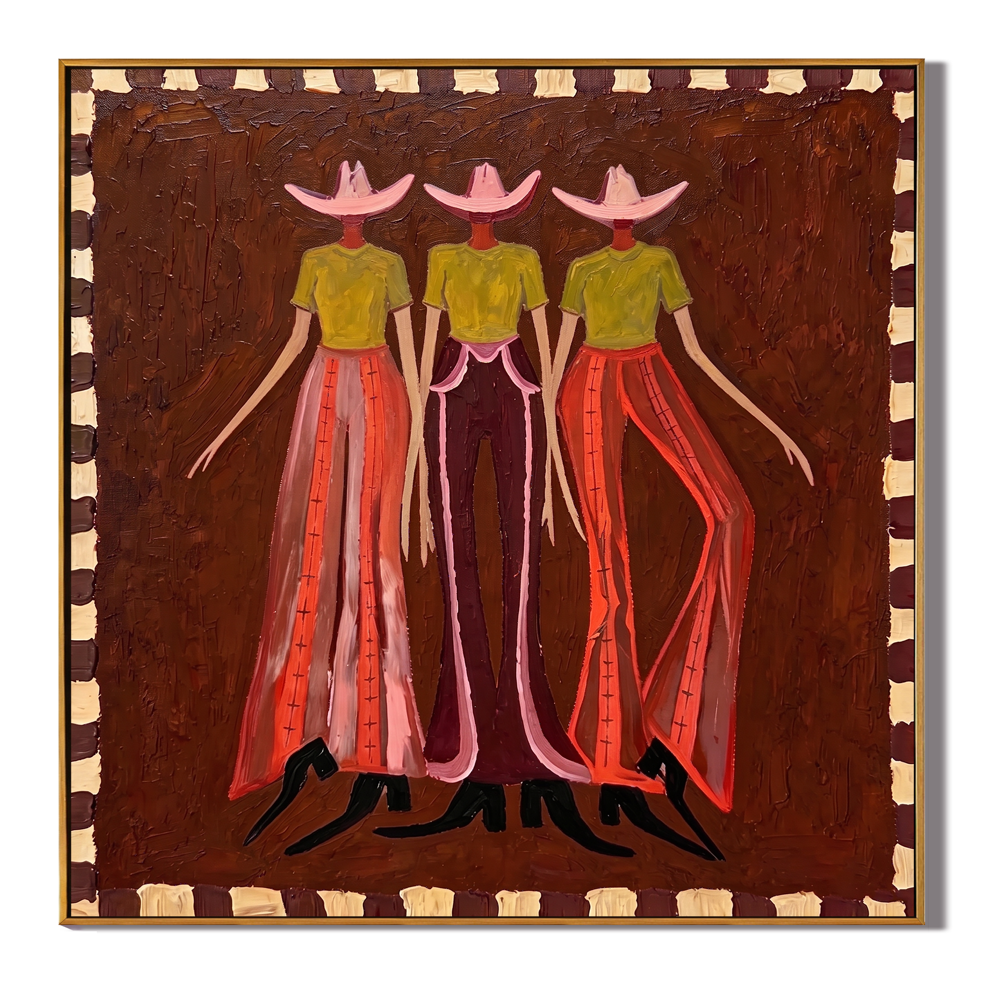 Desert Trio – Contemporary Western Figurative Painting | Heavy Texture Impasto Statement Art