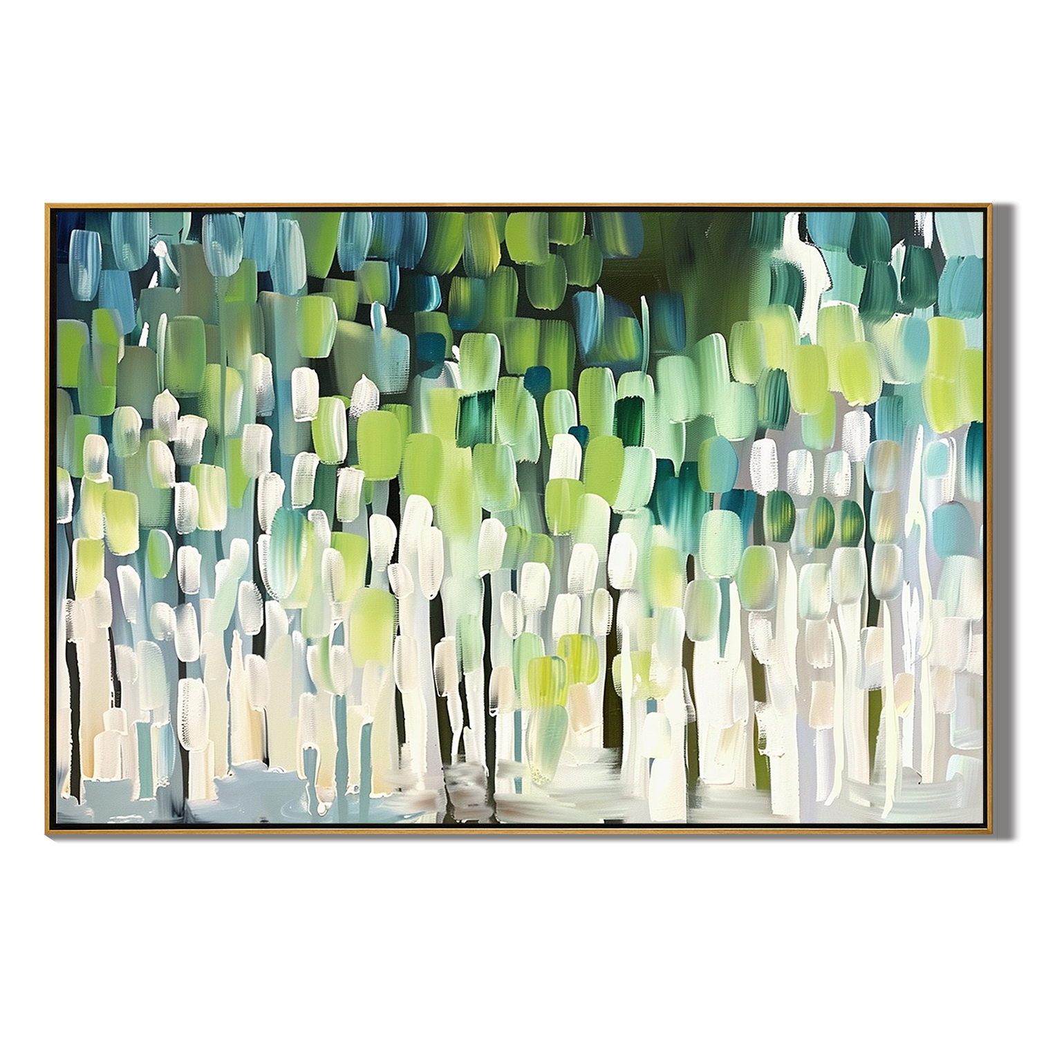 MINT RHYTHM: Modern Abstract Wall Art, 3D Heavy Texture Geometric Palette Knife Canvas