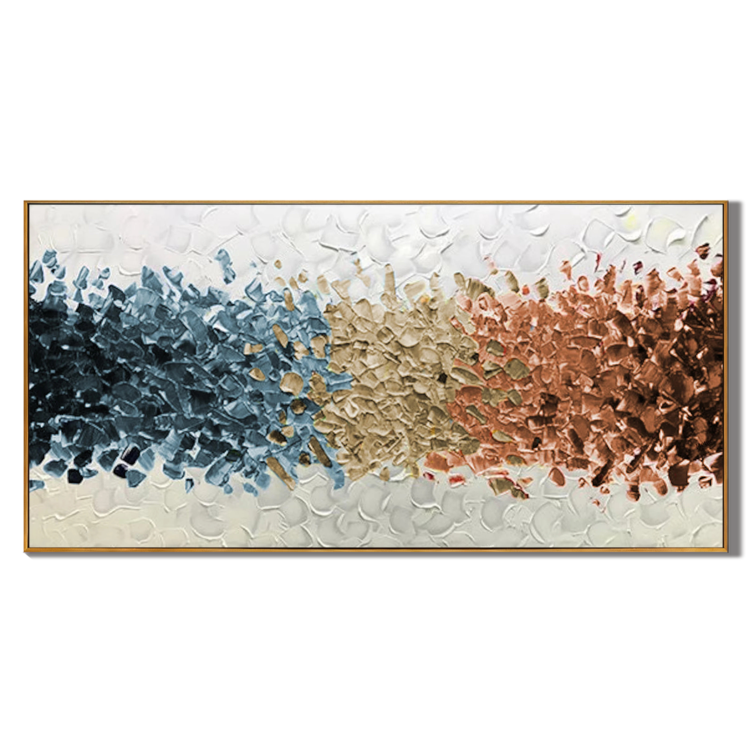 TRICOLOR RHYTHM: Texture Wall Art, Modern Abstract 3D Palette Knife Mixed Media Canvas Painting