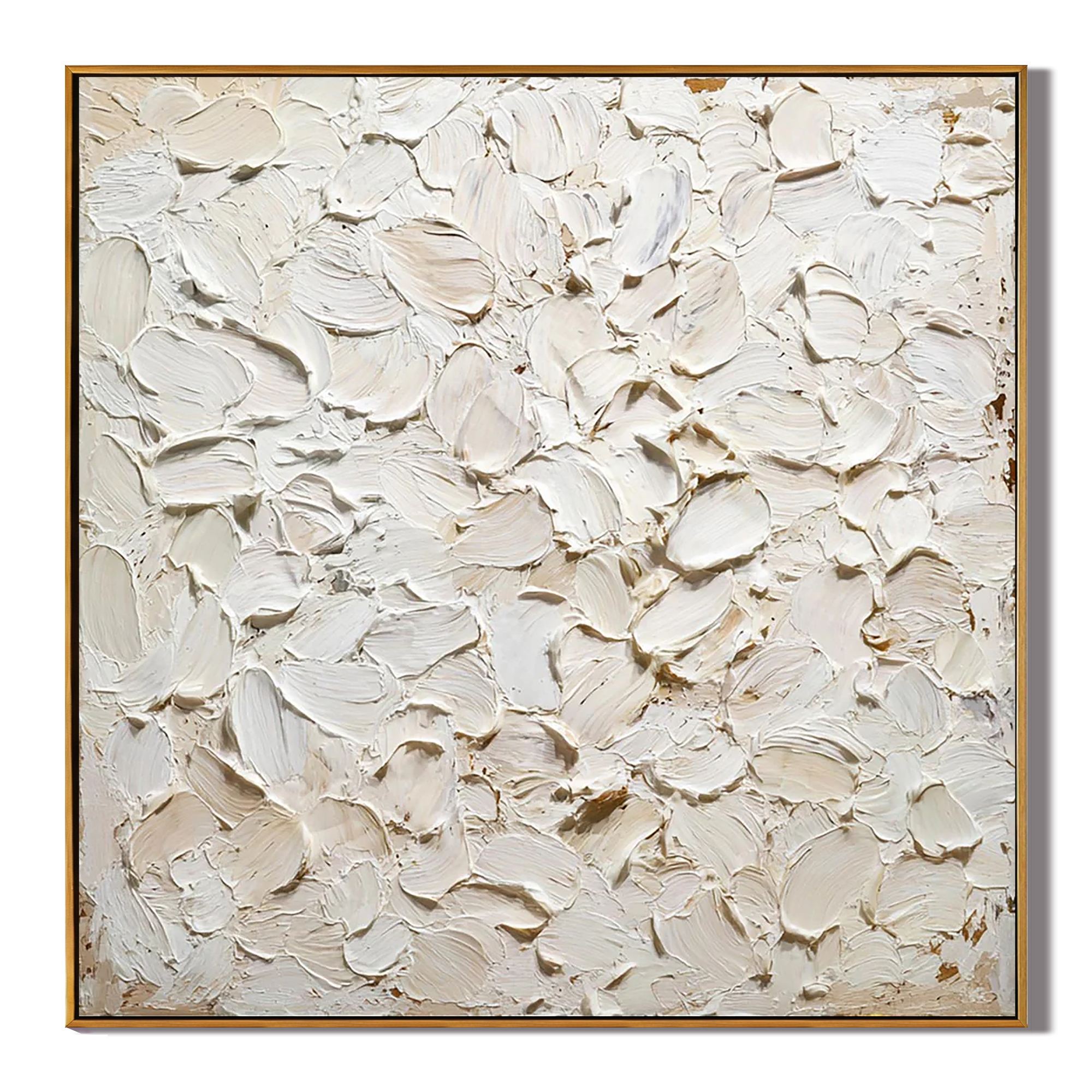 OATMEAL CLOUD: Texture Wall Art, Hand-Painted Neutral Beige All-Over 3D Impasto Palette Knife Heavy Texture Gallery Art
