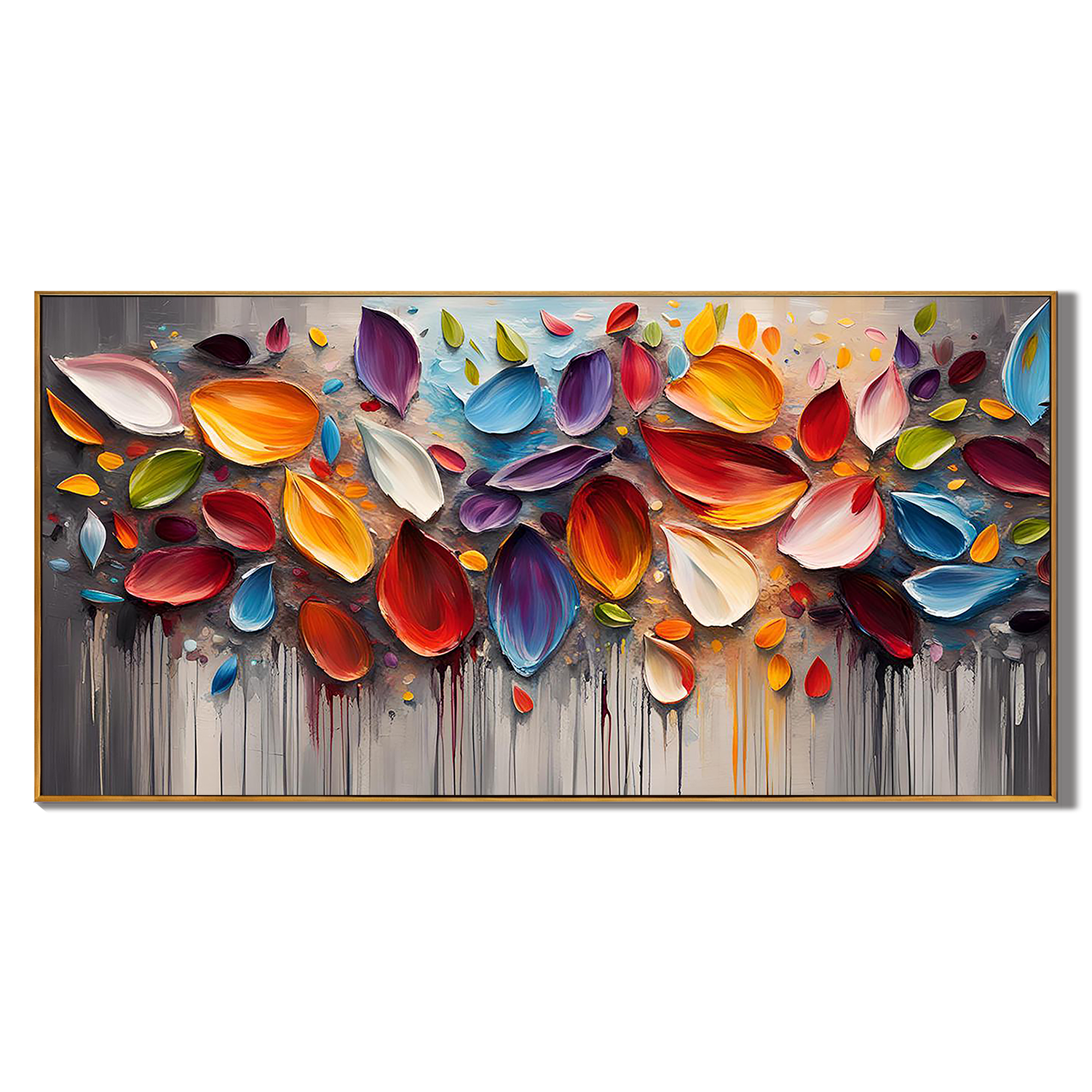 COSMIC FLOW: Abstract Wall Art, Hand-Painted Multicolored Fluid Ink Style Heavy Texture Palette Knife Oil Painting