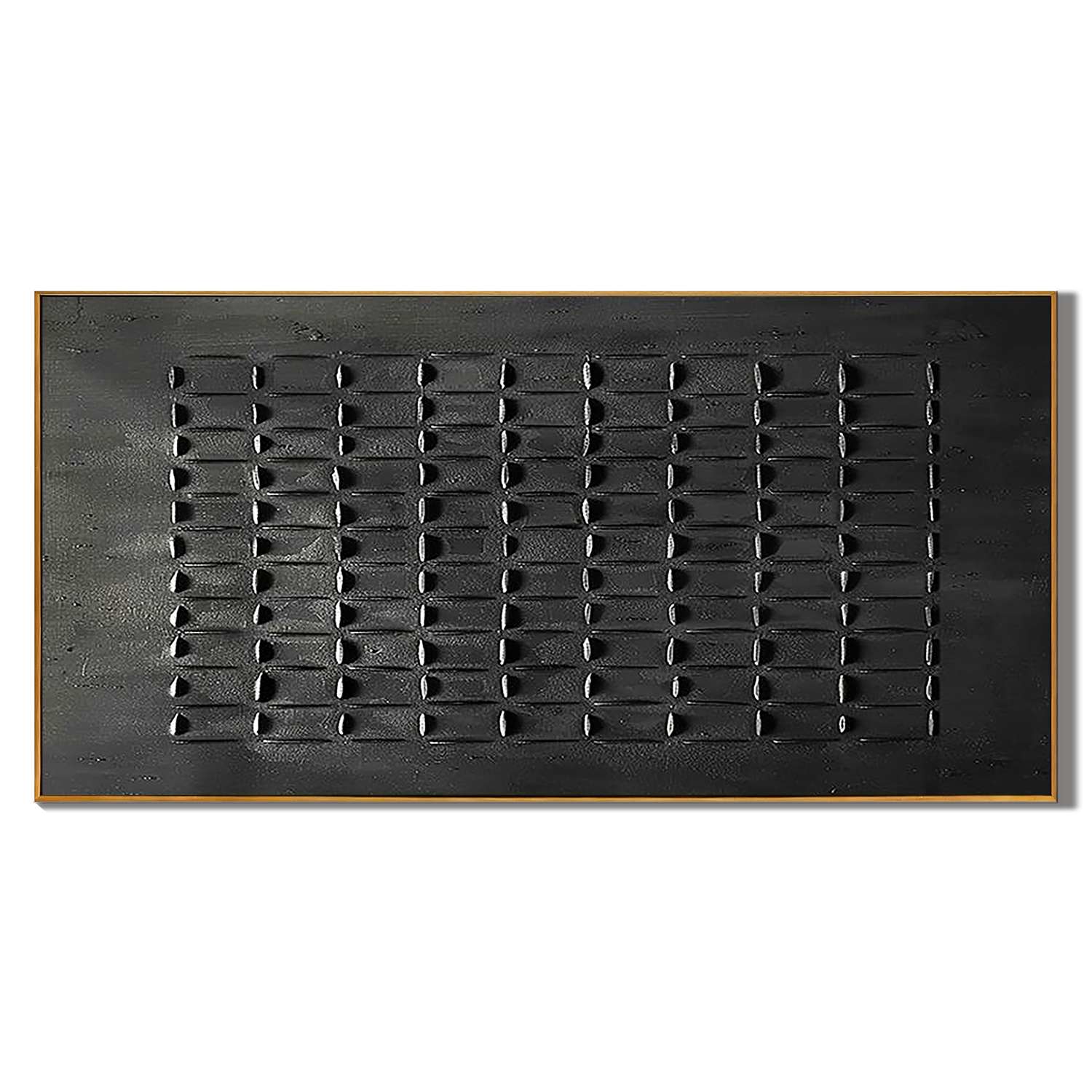 ONYX RHYTHM: Panoramic 3D Plaster Texture Wall Art, Modern Wabi-Sabi Matrix Relief