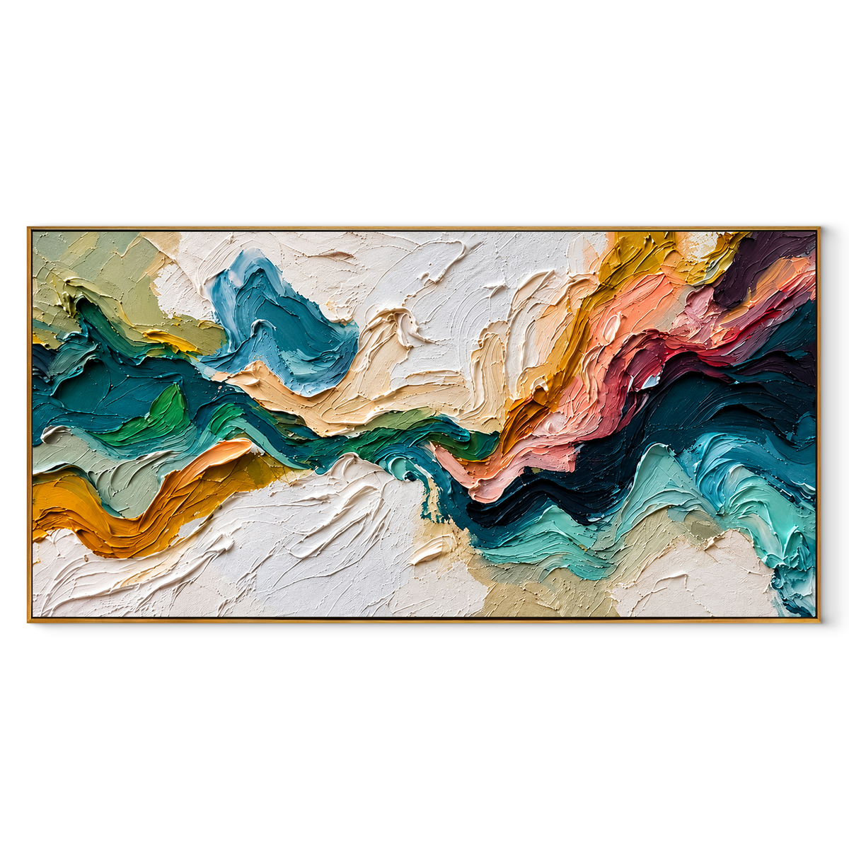 Floating Etherea – Heavy Texture Colorful Abstract Painting | Modern Wabi-Sabi Living Room Art