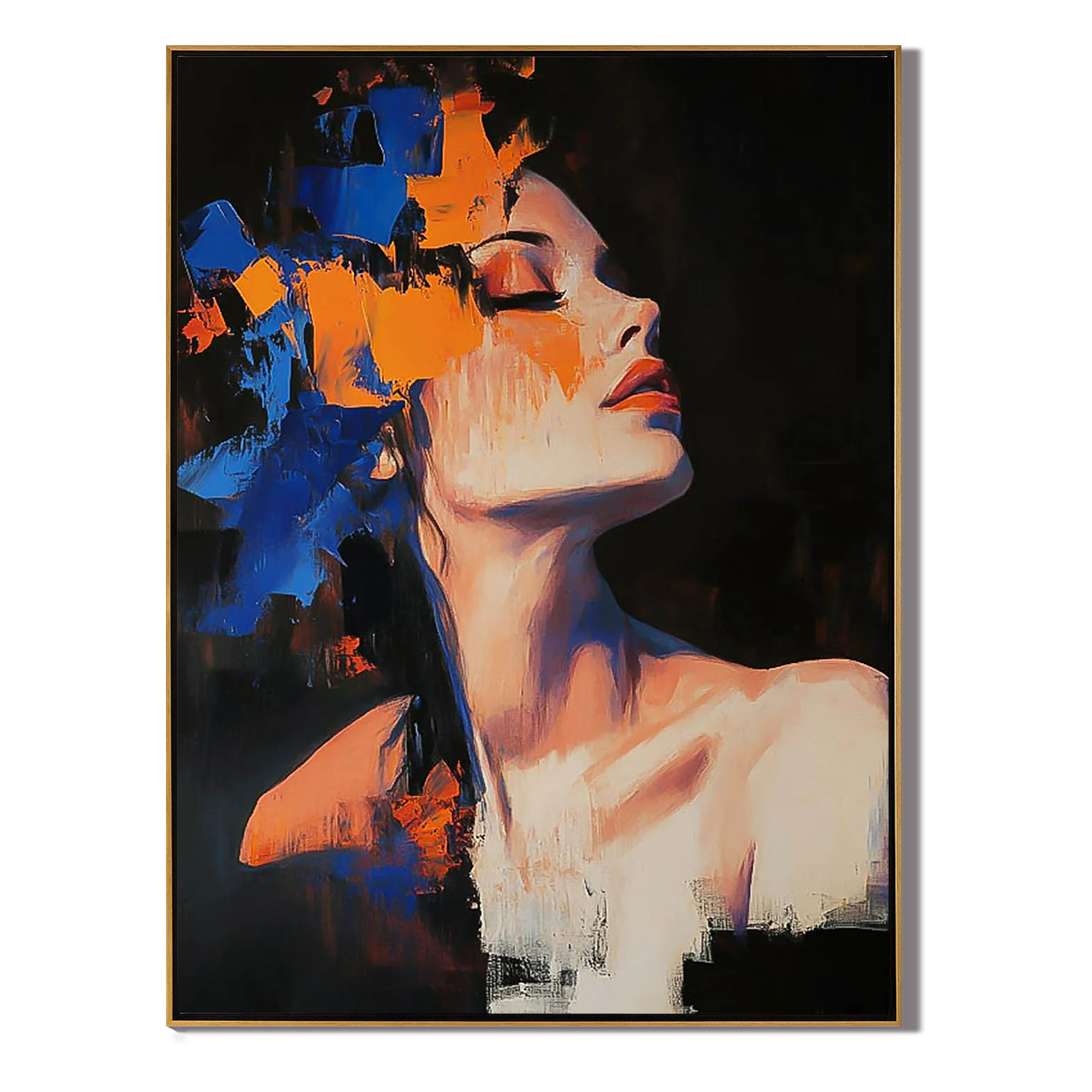 VIVID MUSE: Abstract Expressionist Portrait, Bold Color Palette Knife Face Oil Painting