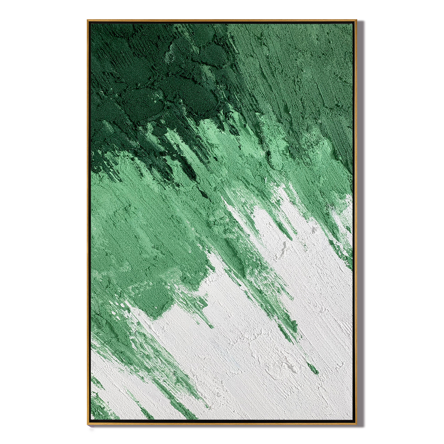 FOREST RHYTHM- Emerald Green Palette Knife Painting | Modern Abstract Textured Hallway Art