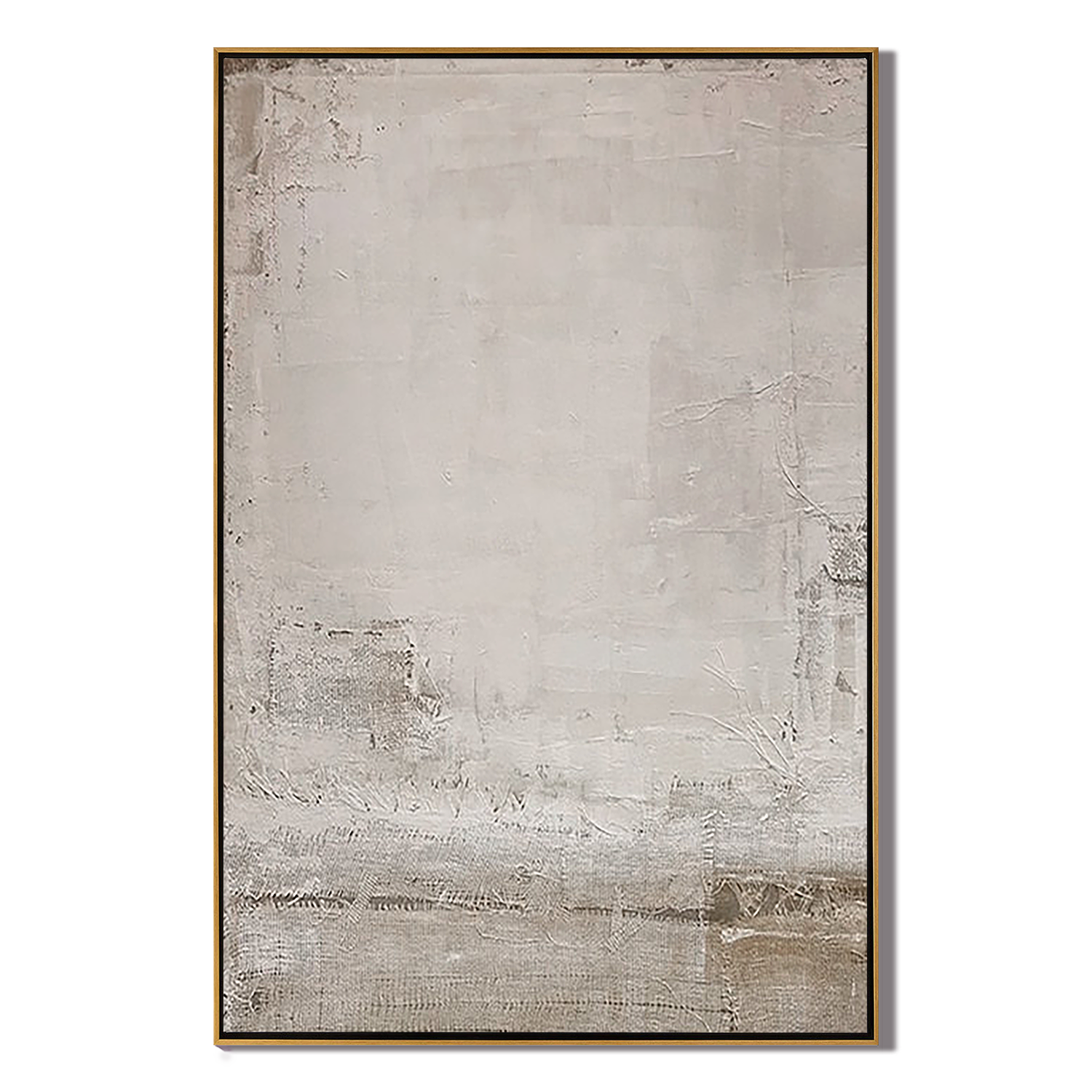 ANCIENT VESTIGE: Wabi-Sabi Wall Art, Hand-Painted Distressed Grey and White Plaster Effect 3D Textured Gallery Art