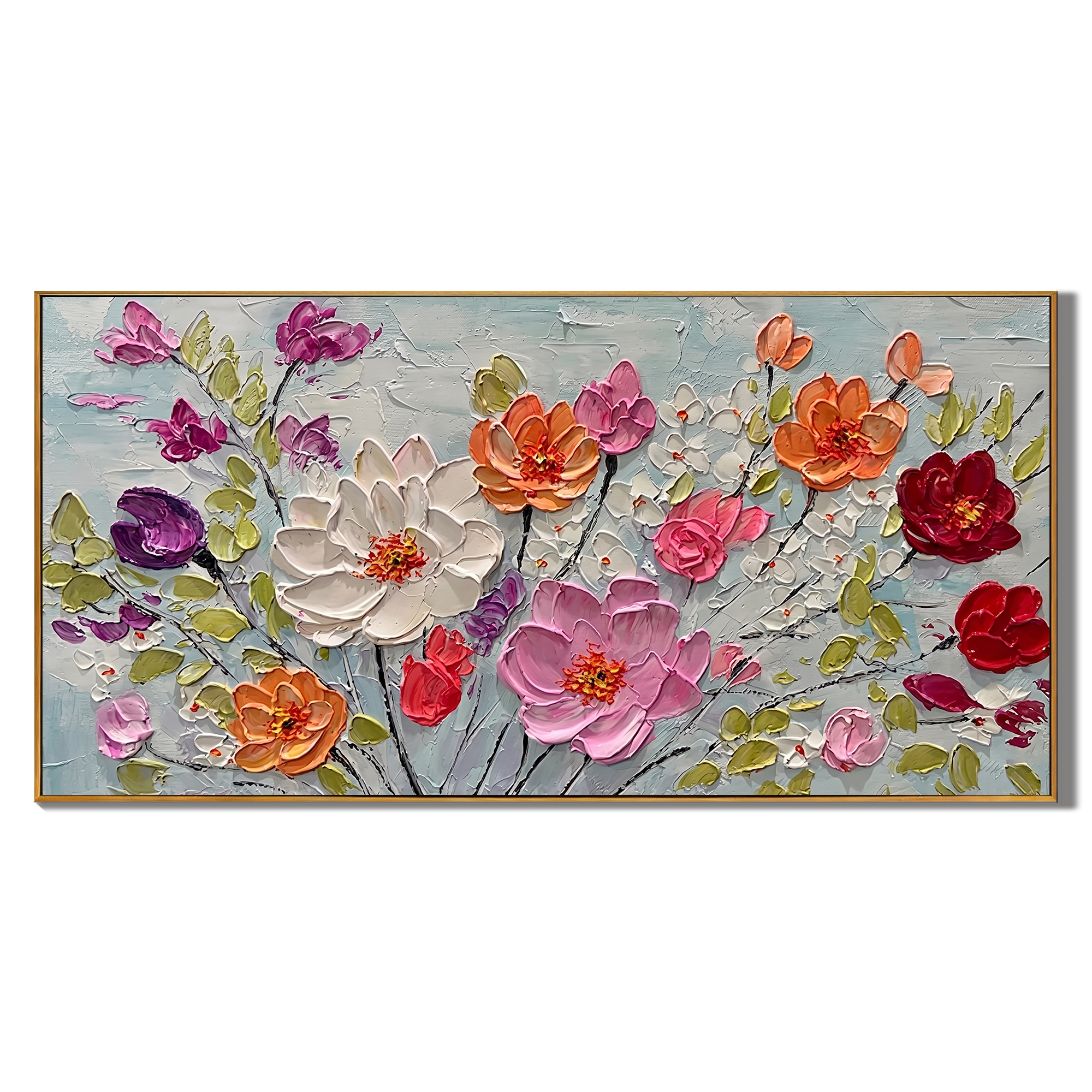 Midsummer Radiance - Modern Impasto Floral Painting | Vibrant Colorful Living Room Wall Art