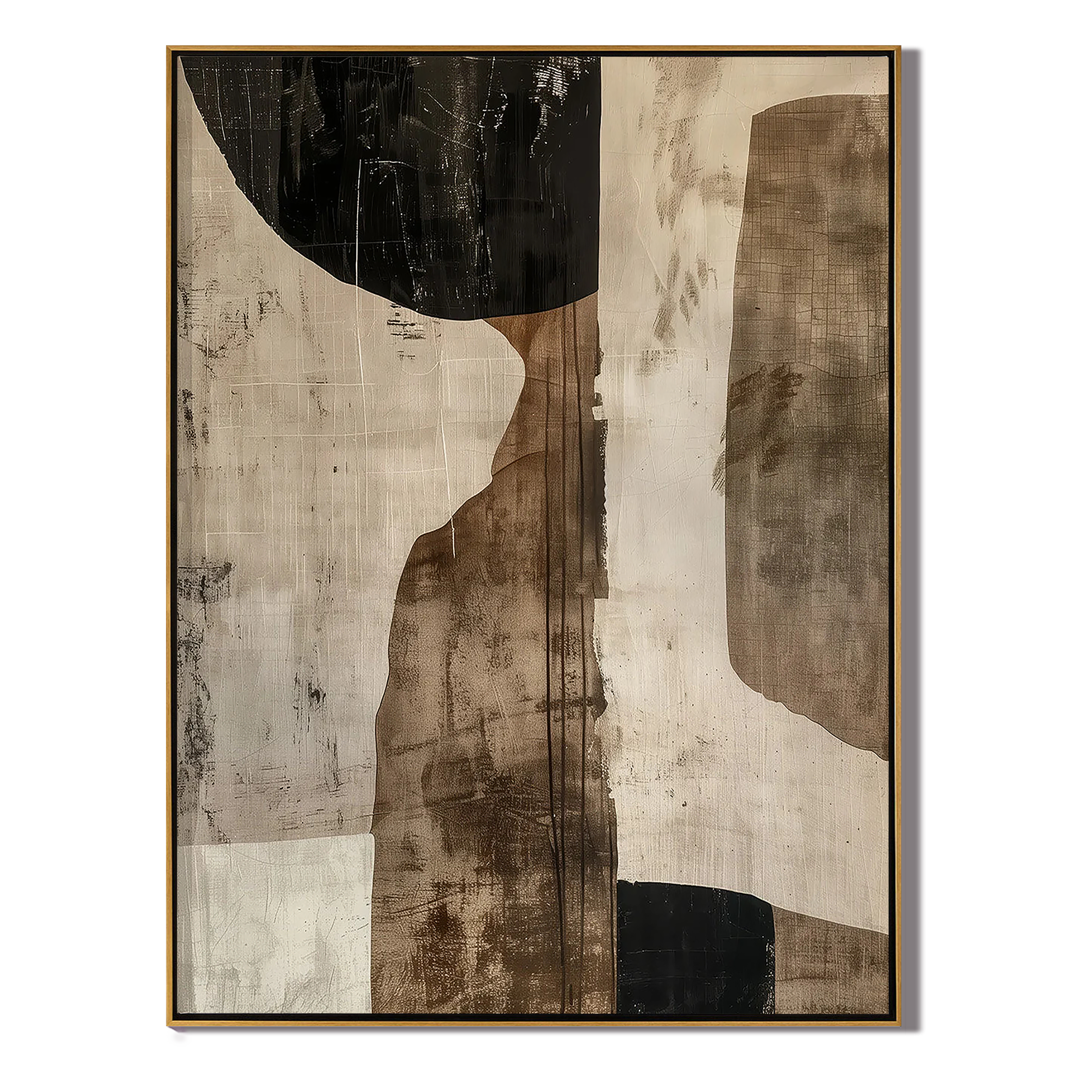 EARTHEN MONolith: Wabi-Sabi Abstract Wall Art, Modern Industrial Textured Canvas