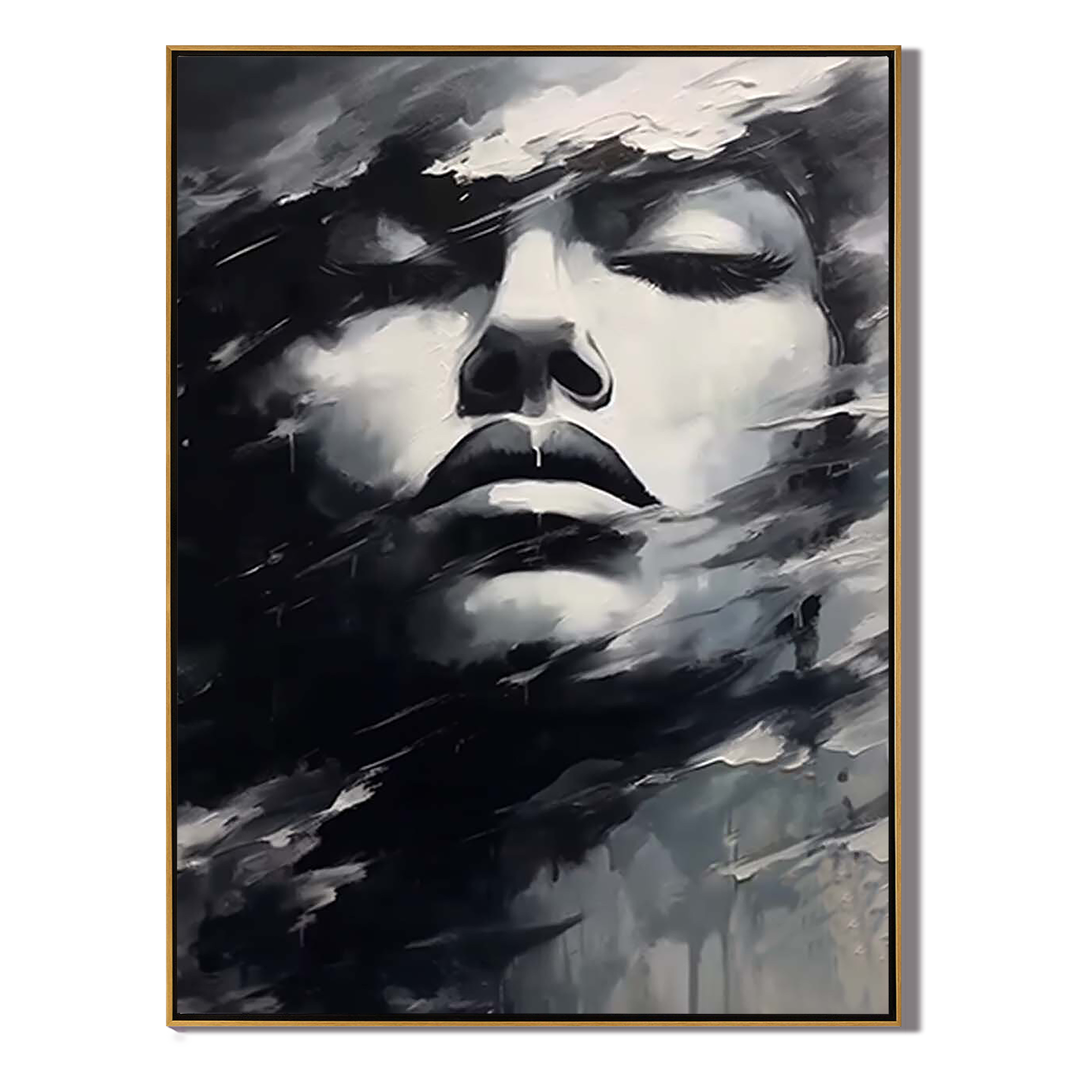 SILENT MUSE: Modern Abstract Portrait, Heavy Texture Palette Knife Face Art