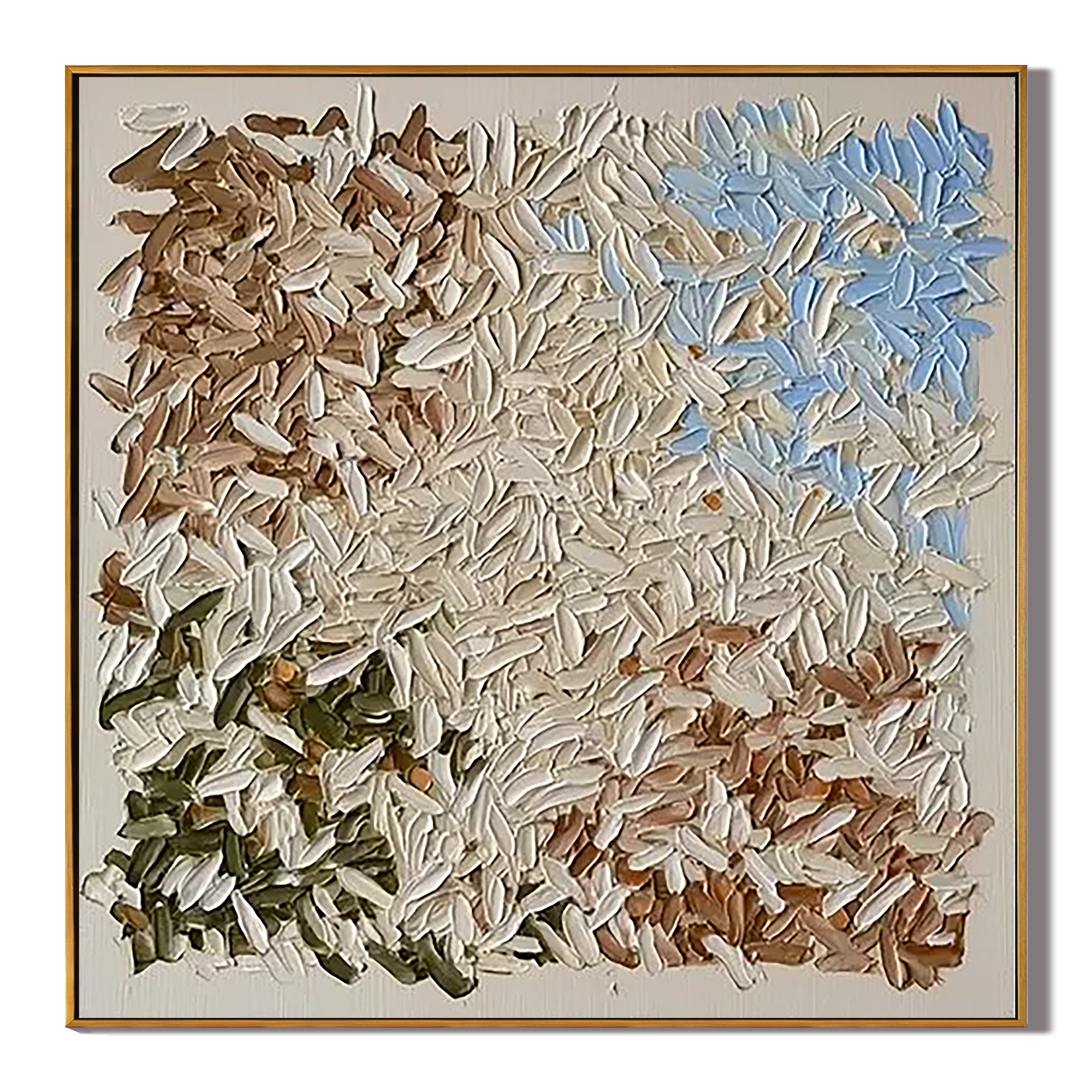 VINTAGE MOSAIC: Modern Square 3D Heavy Texture Abstract Wall Art, Earthy Tone Plaster Relief