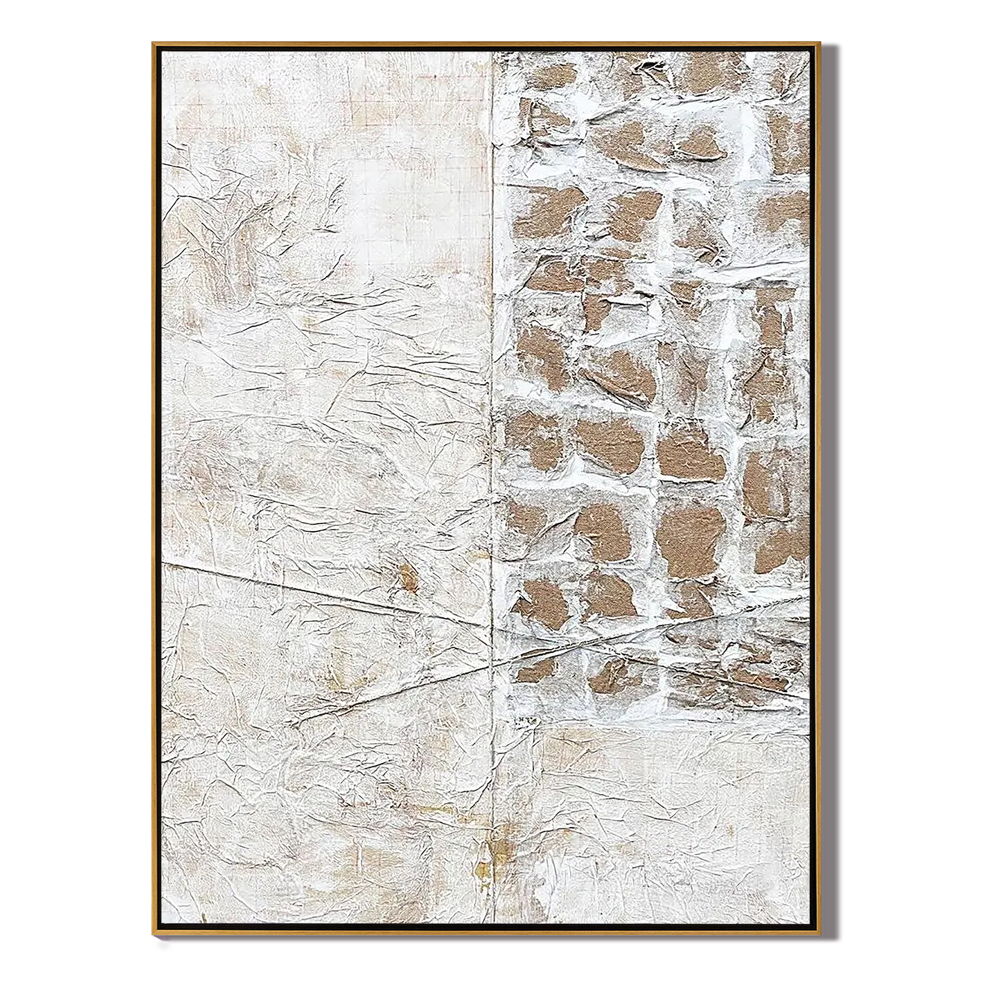 ANCIENT PATH: Wabi-Sabi Wall Art, Hand-Painted Stone Texture Relief Abstract Mixed Media Gallery Art