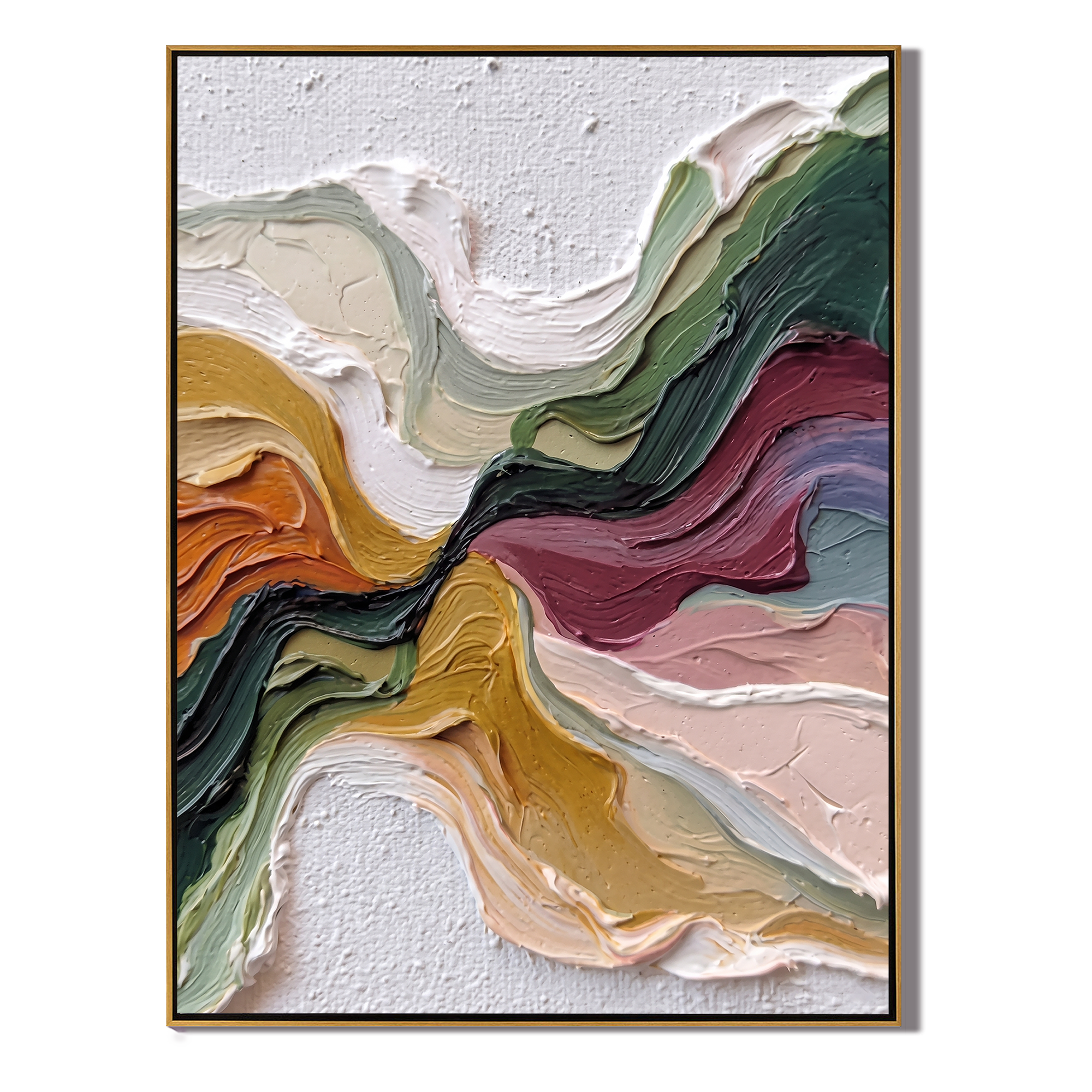Primal Flow – Wabi-sabi Heavy Impasto Abstract Painting | Modern Minimalist Entryway Art