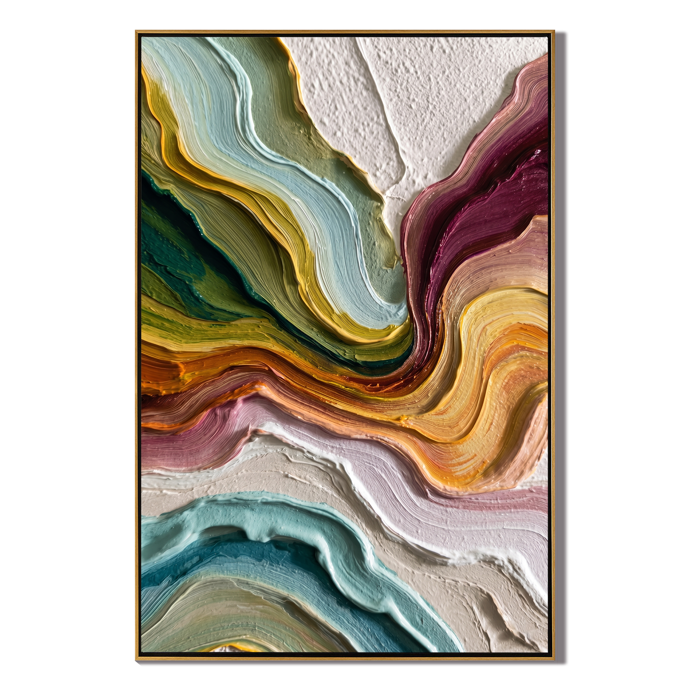 Flowing Canyons – Modern Heavy Texture Abstract Painting | Contemporary Minimalist Living Room Art
