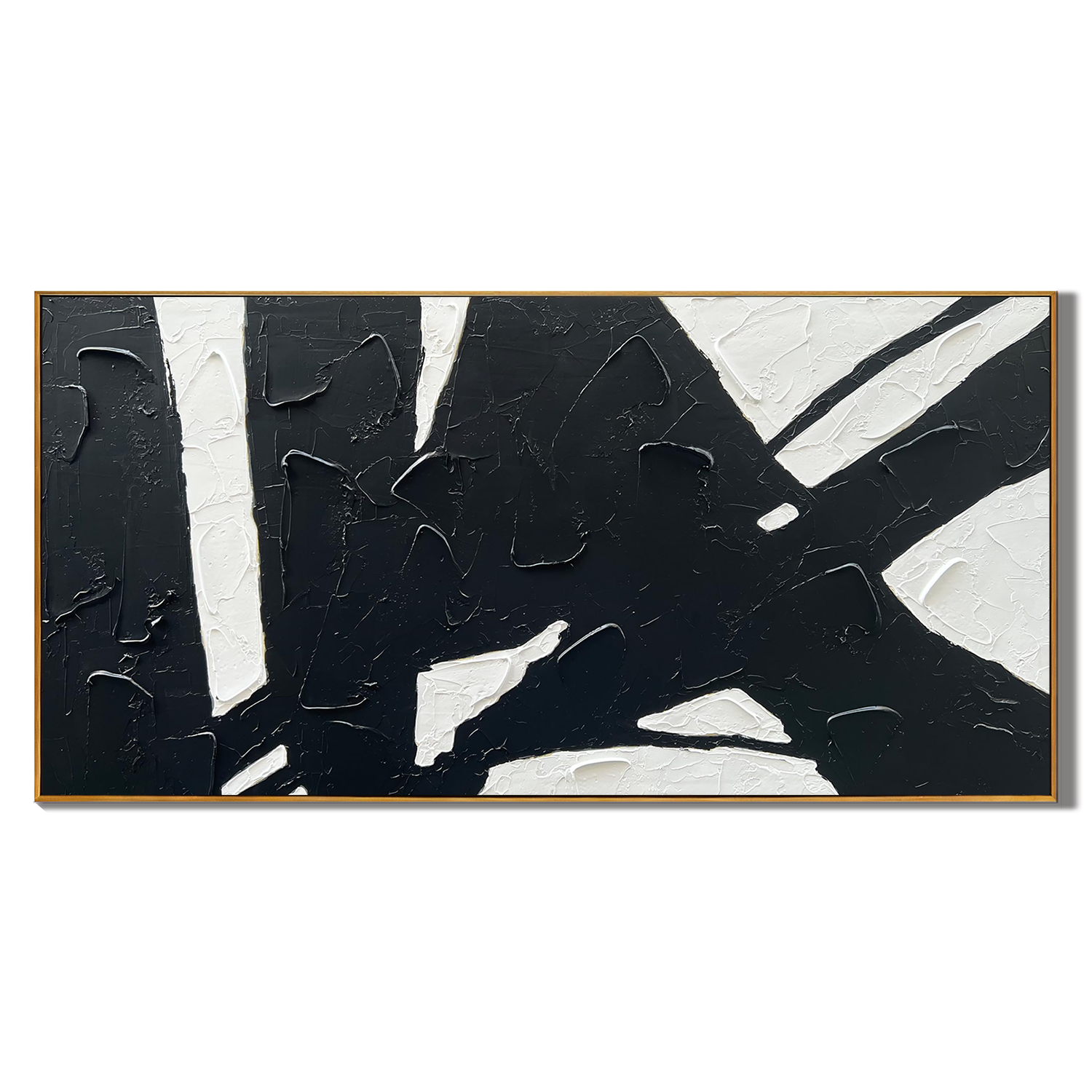 URBAN MONO- Bold Black and White Abstract Painting | Heavy Texture Minimalist Living Room Decor