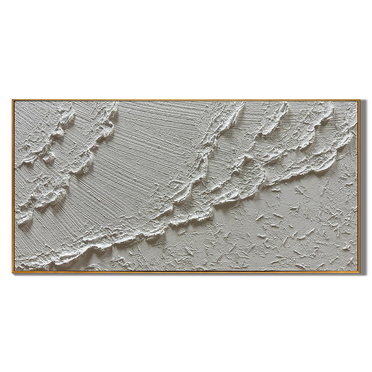 SILVER RIDGE: Minimalist 3D Plaster Texture Wall Art, Modern White Abstract Relief