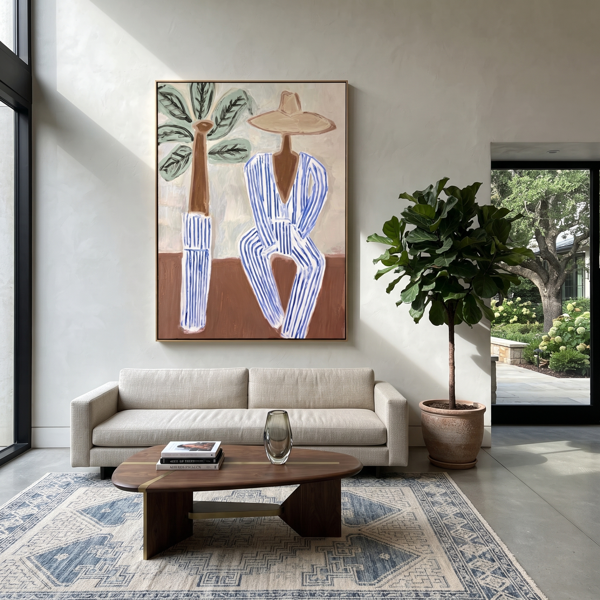 Blue Stripes by Palms styled in a layered residential interior