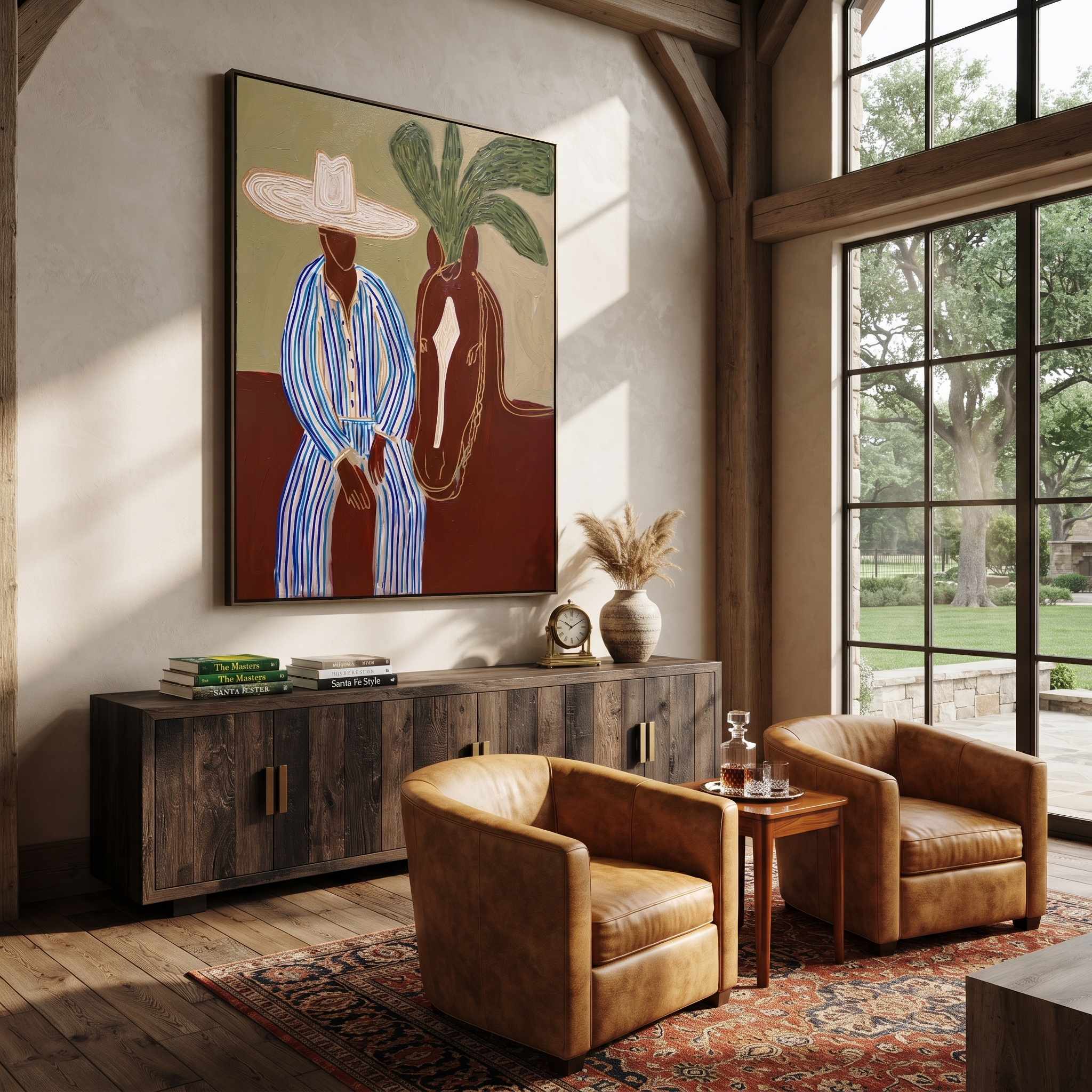 Sage Horizon Holds Rider presented above a contemporary console